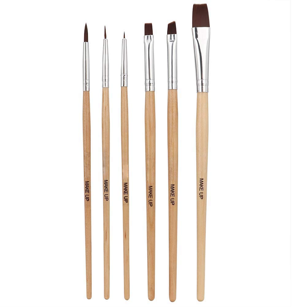 Professional 6pcs Face Paint Brush Set for Halloween & Body Art - Adults & Beginners
