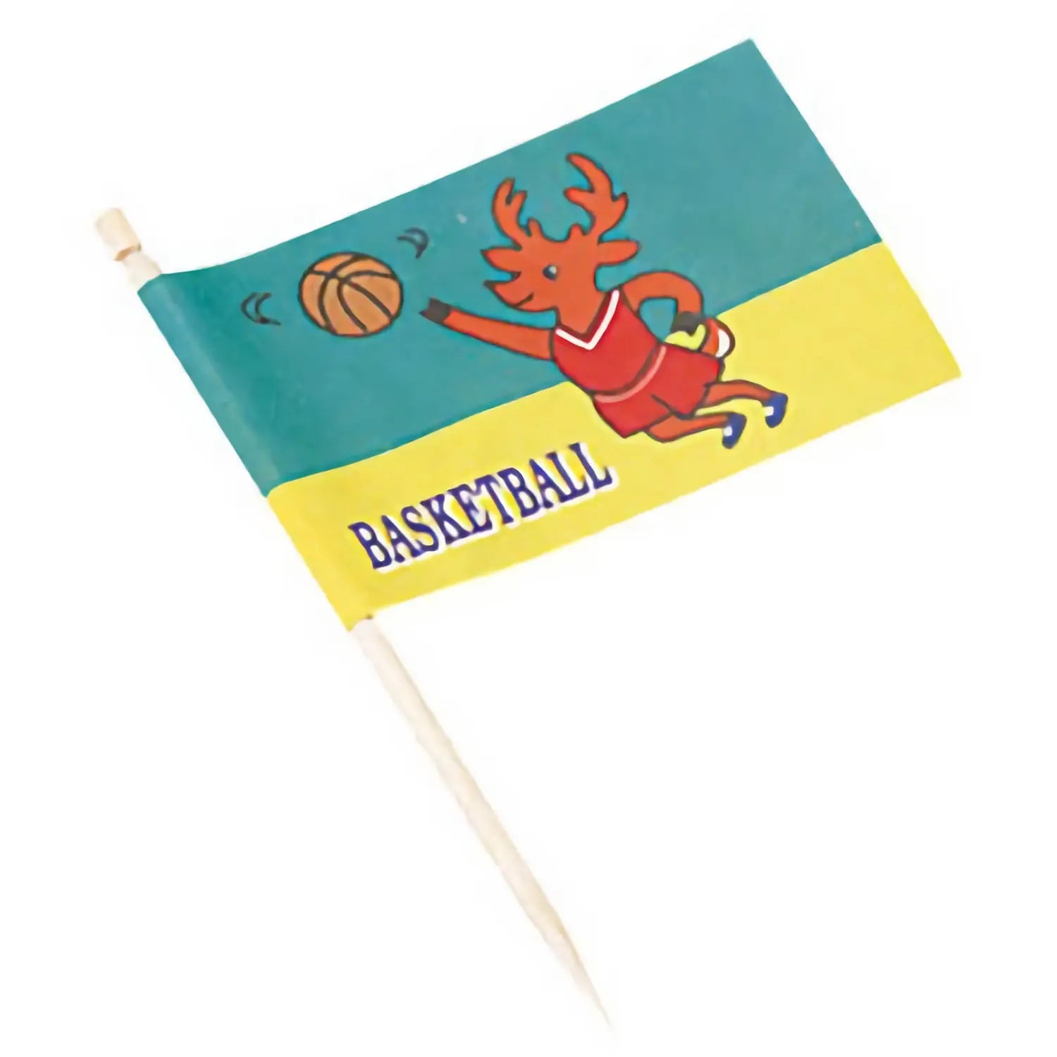 Daikoku 200-Piece Colorful Paper Basketball Flag Food Picks - Perfect for Party Decorations, Cupcake Toppers, and Game Day Snacks
