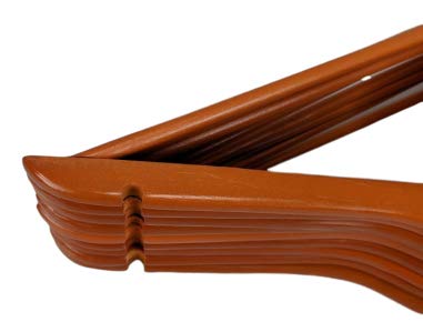 Premium Wooden Suit Closet Hangers with Bar - Set of 50 Cherry Finish Hangers for Jackets, Dresses & Coats - Space Saving Wardrobe Organization for Home & Office