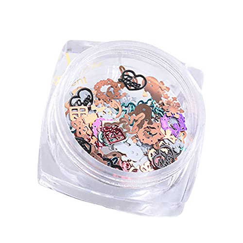 Kaaka Nail Art Kit - 1 Box Mixed Color 3D Nail Studs & Sequins for Christmas Nail Designs | DIY Manicure Decorations | Perfect for Holiday Parties, Gift Giving & Nail Salon Use