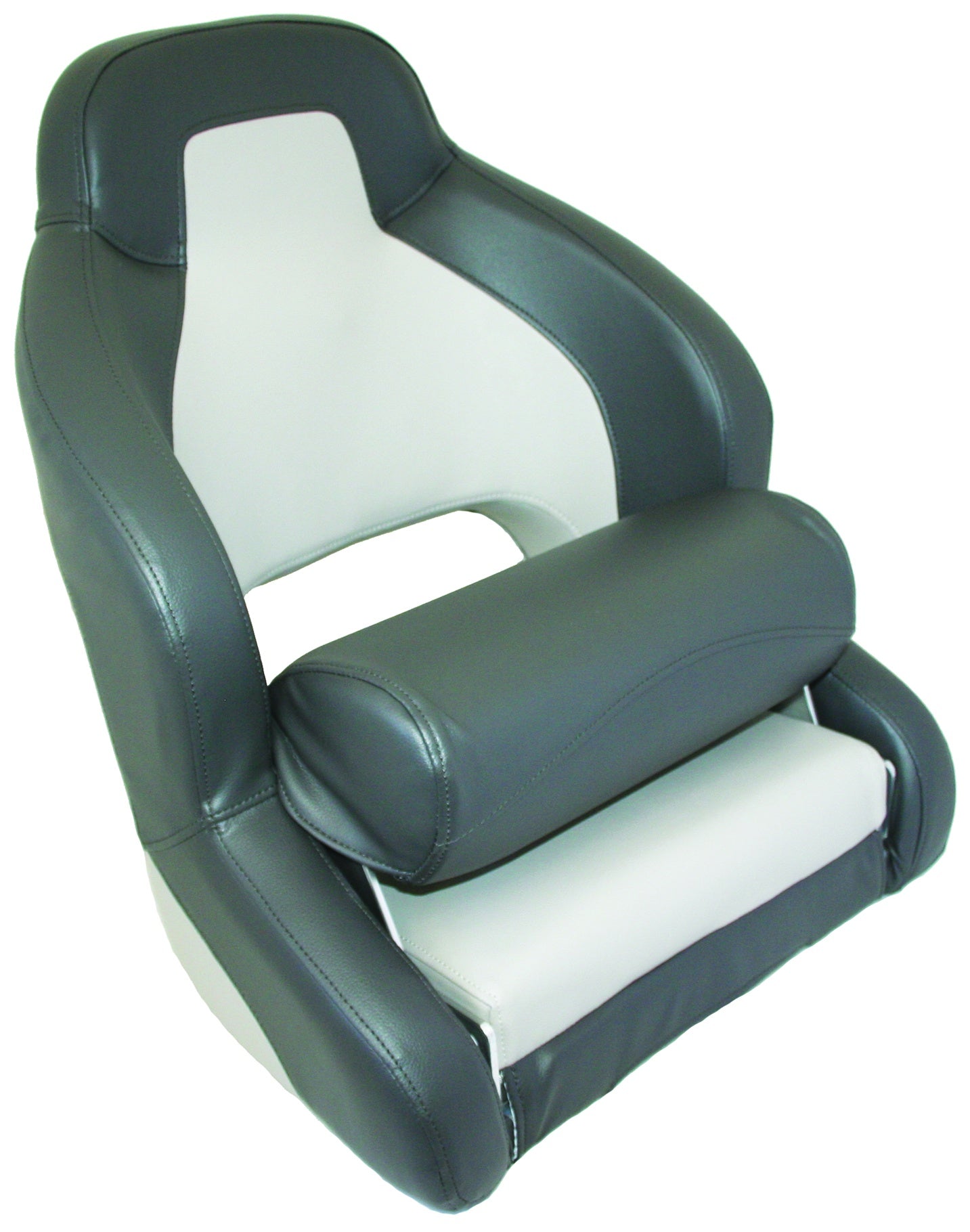 Axis H52 Flip Up Compact Seat - Charcoal & Light Grey - Space-Saving Folding Chair for Small Apartments, Patios, and Camping