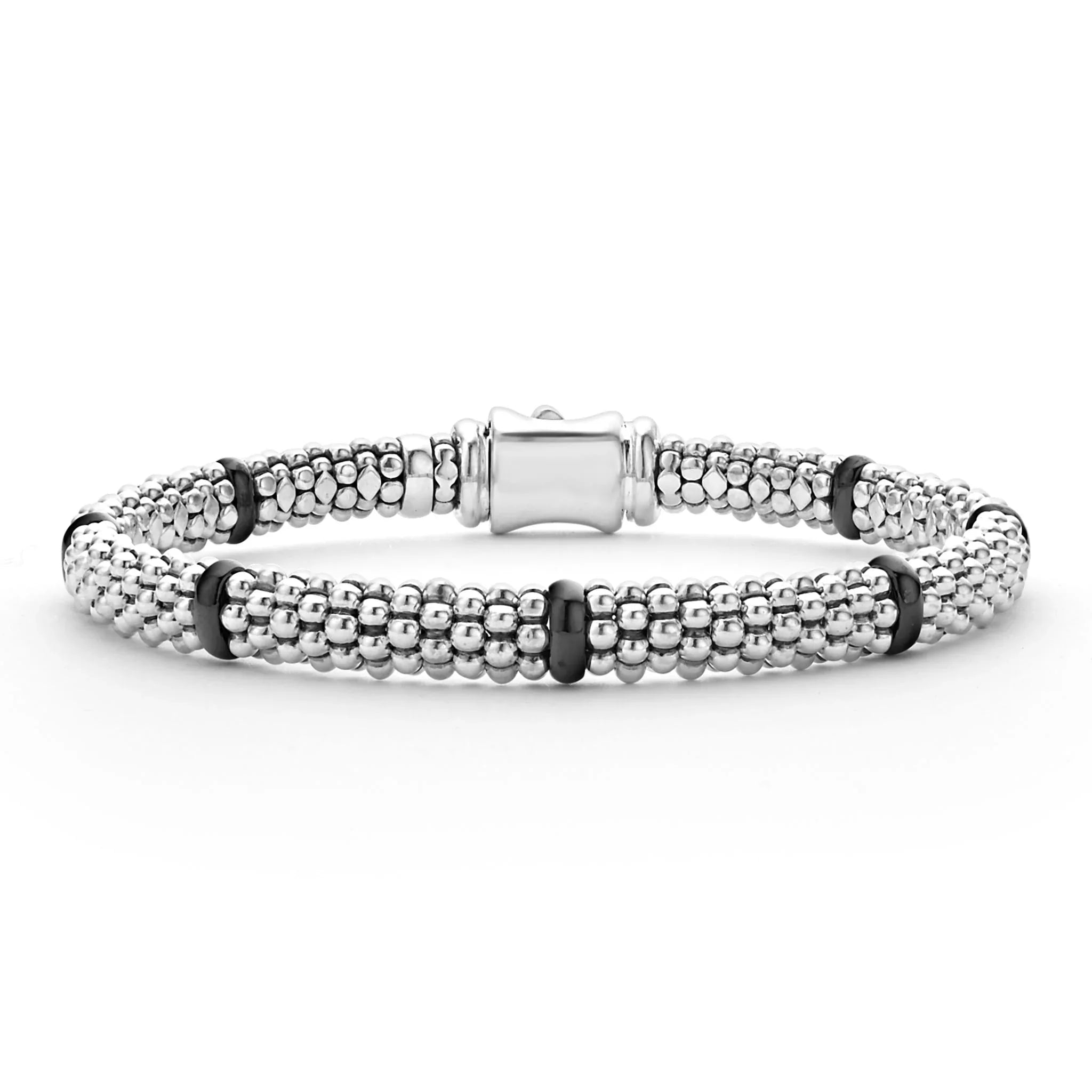 Elegant 6mm Ceramic Station Caviar Bracelet for Women - Perfect for Parties, Weddings & Everyday Wear