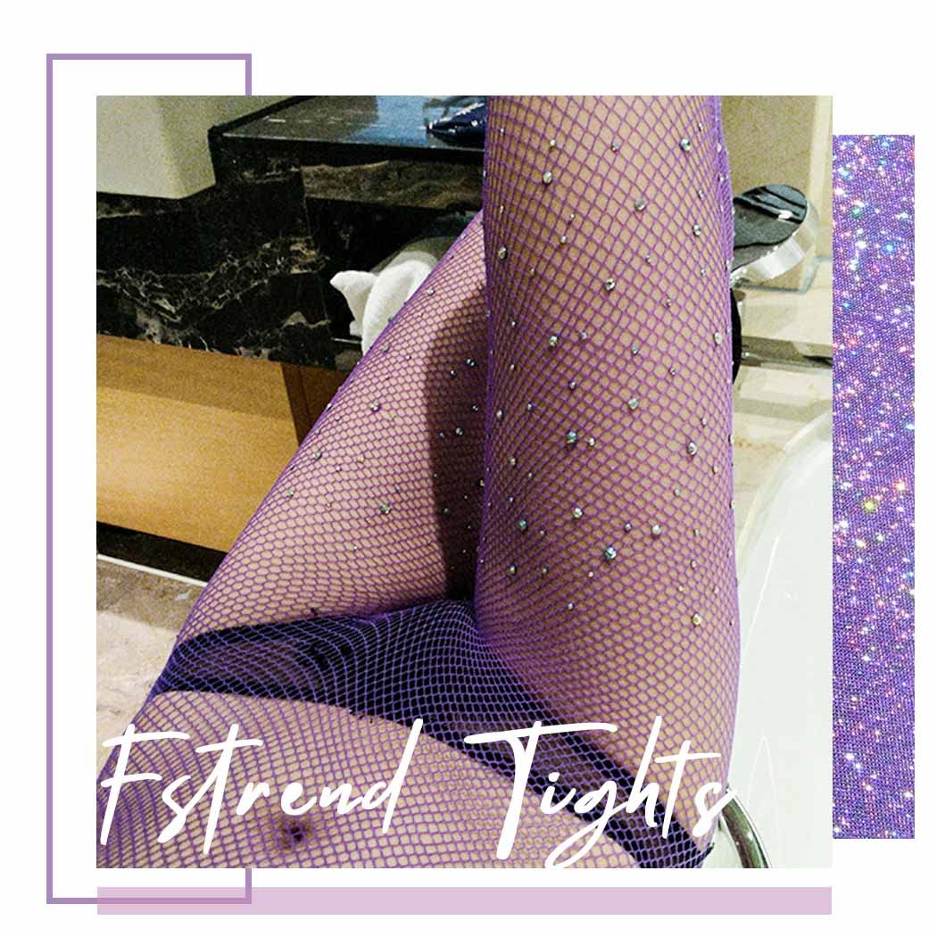 Sparkly Rhinestone Fishnet Thigh High Stockings for Women - Sexy & Elegant for Parties & Date Nights