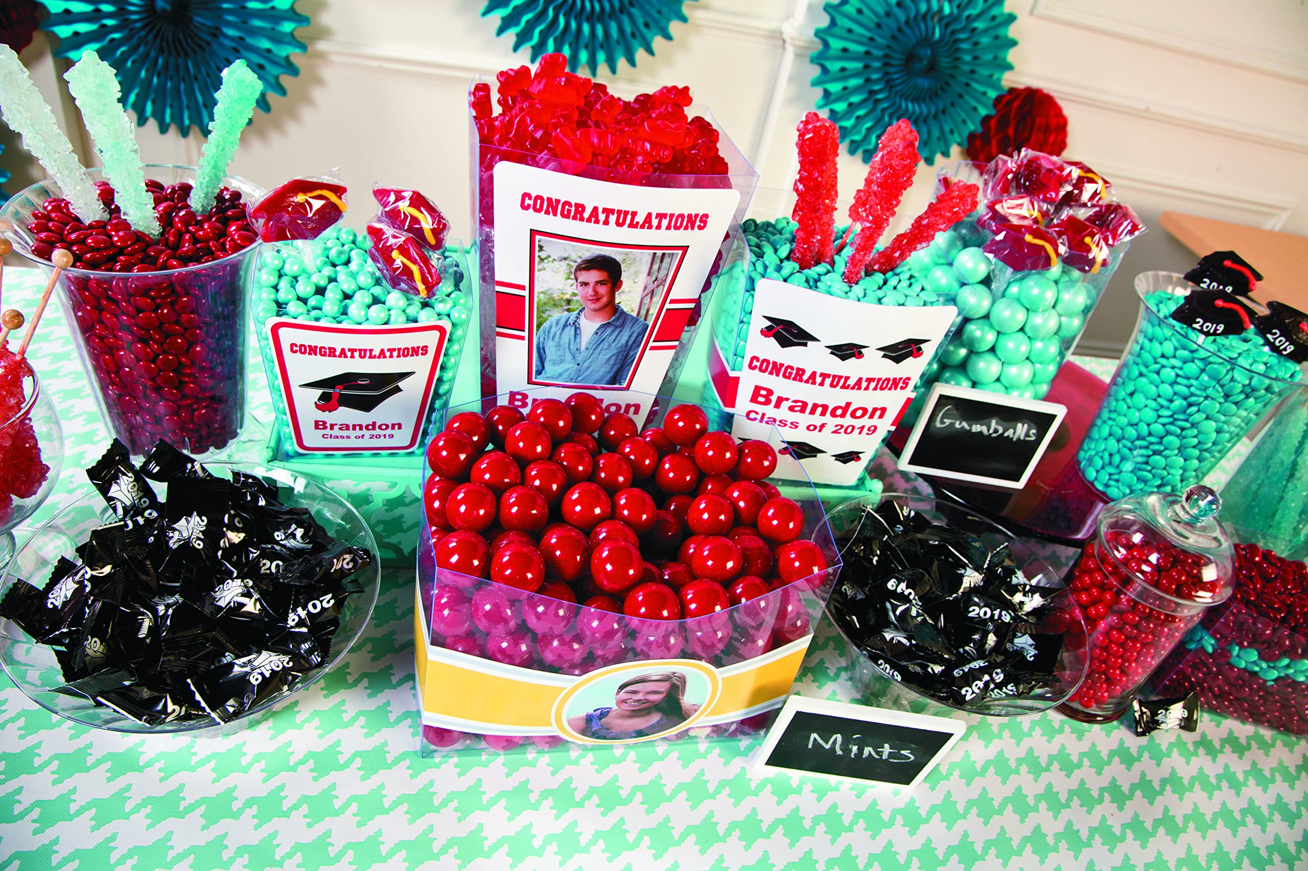 Rock Candy Pop Sticks - 24 Individually Wrapped Nostalgic Lollipops (Red) | Perfect for Party Favors, Candy Buffets & Vintage-Themed Events