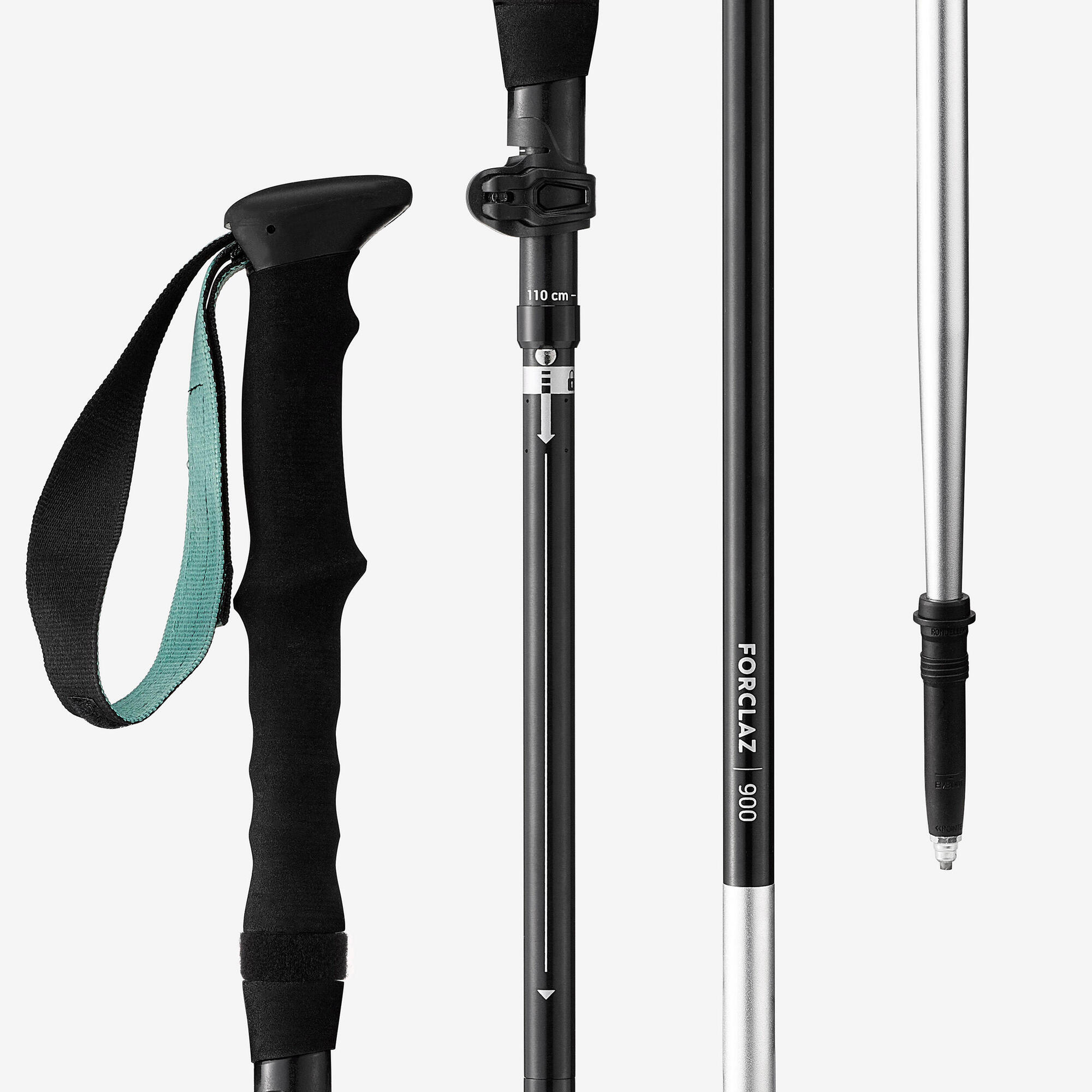 Forclaz MT900 V2 Trekking Poles - Lightweight Aluminum Hiking Sticks for Men & Women - Perfect for Mountain Climbing, Backpacking & Outdoor Adventures