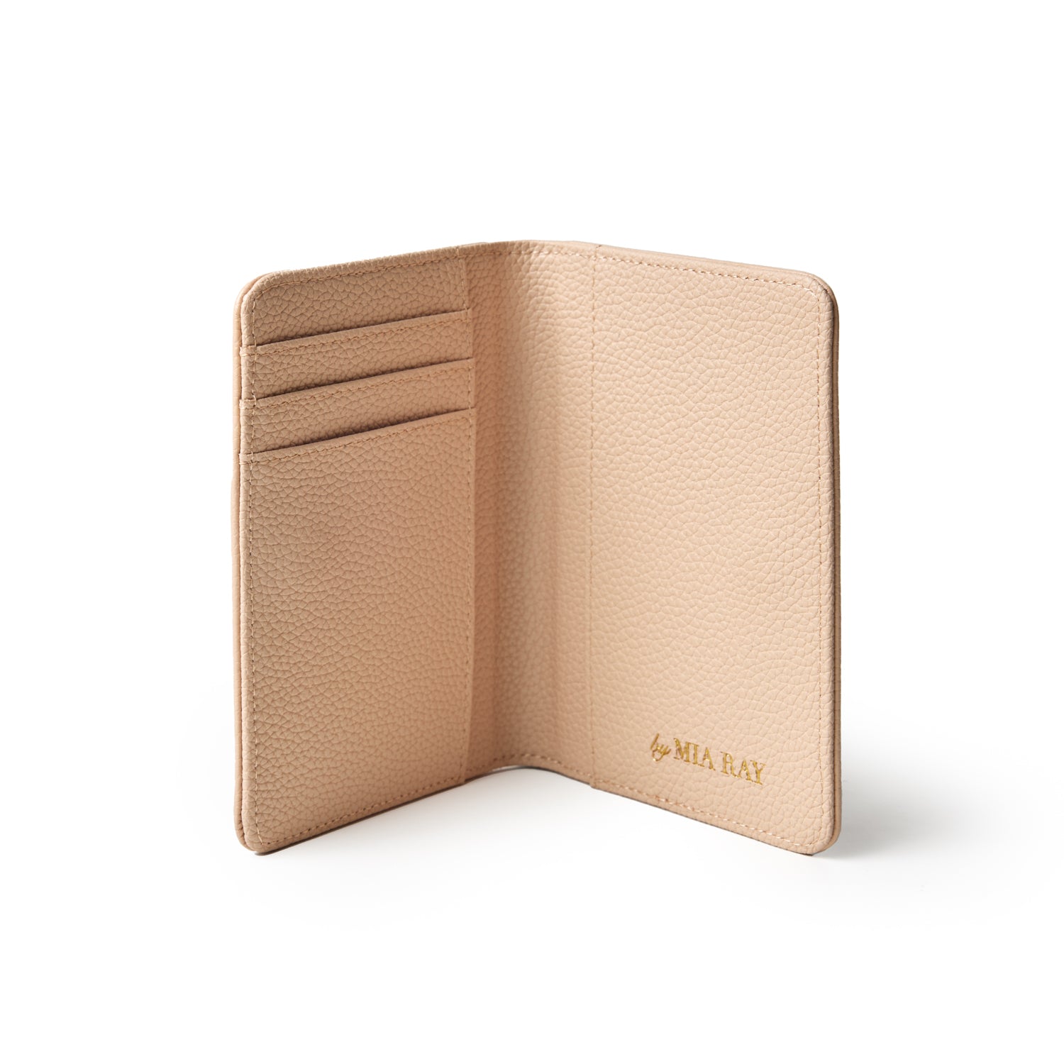 Premium Pebble Passport Holder in Nude - Slim RFID Blocking Travel Wallet for Secure Document Storage | Perfect for Airports, Business Trips, and International Travel
