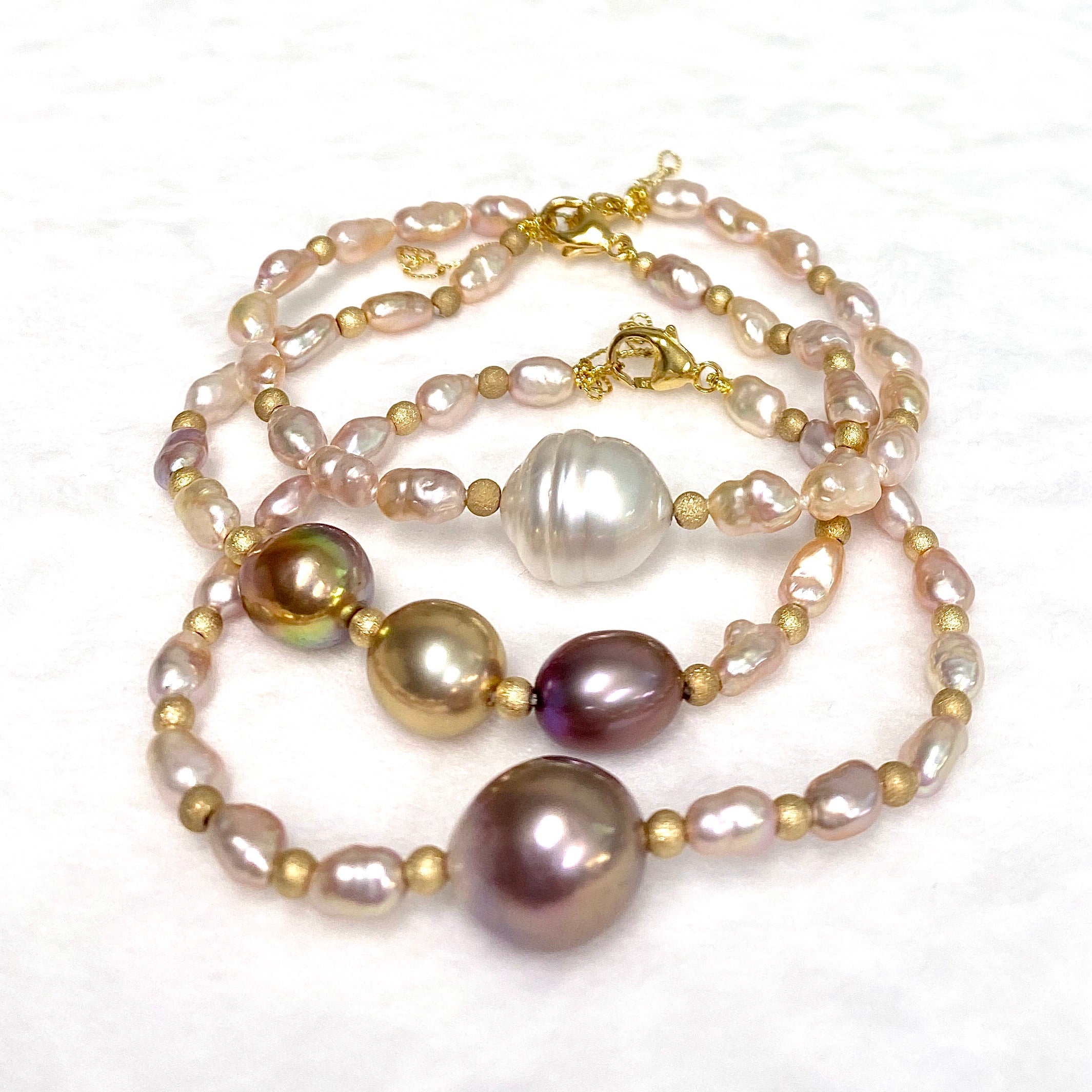 MAYRA Luxury Bracelet with Keshi & White South Sea Pearls - Elegant Jewelry for Women, Perfect for Weddings, Parties & Special Occasions