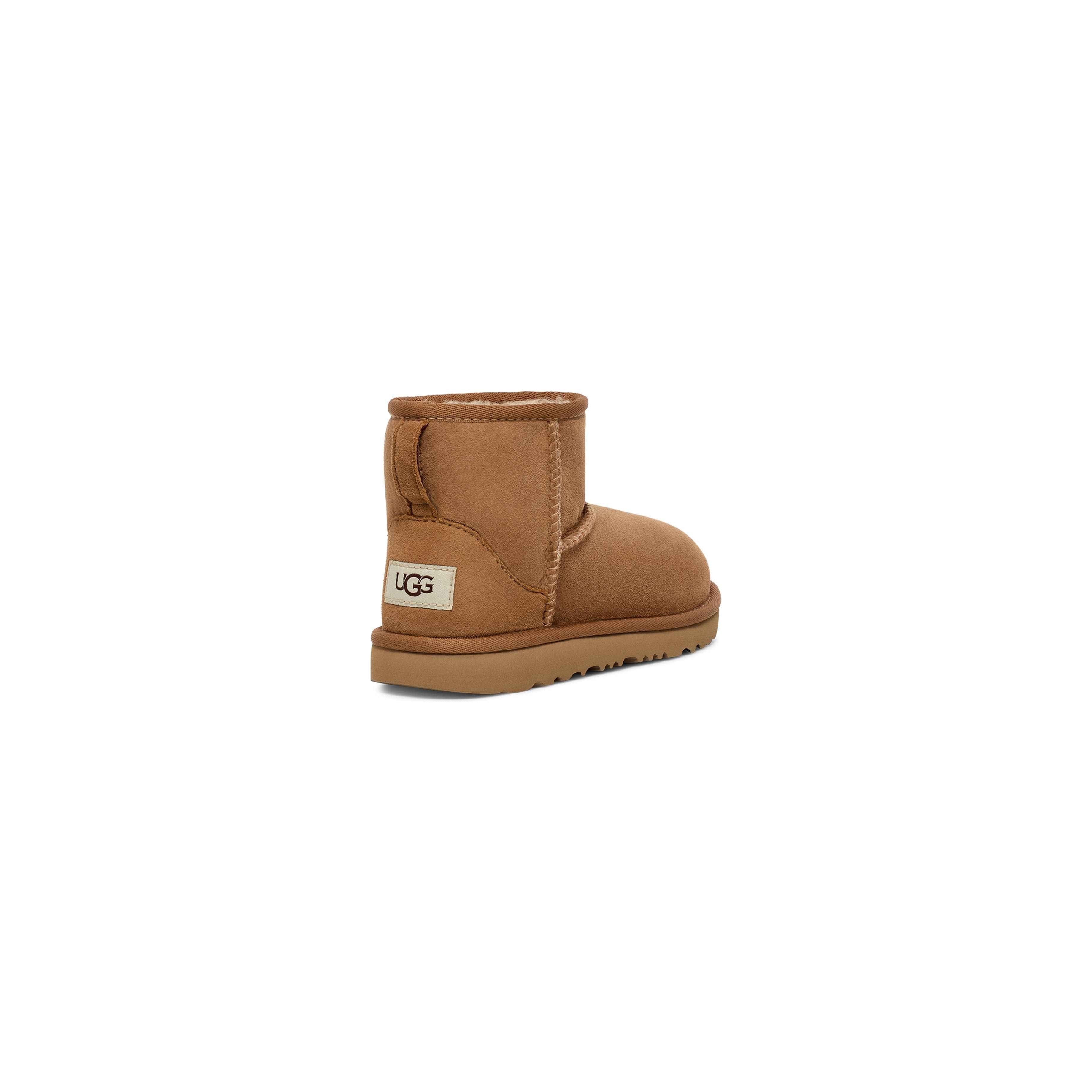UGG Kid's Classic II Mini Boots - Chestnut Brown Suede Winter Boots for Girls & Boys | Warm & Cozy Snow Boots for Kids Outdoor Play & School