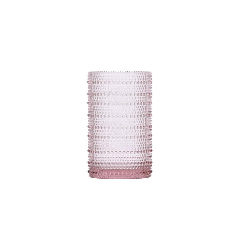 Fortessa Jupiter Highball Glass Set - 16oz Pink Drinking Glasses for Cocktails, Juice & Iced Coffee - Elegant Barware for Home, Restaurants & Parties
