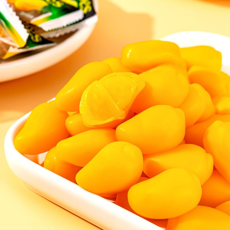 Chinese Mango Toffee Candy - Healthy Fruit Juice Gummy Snacks for Office & Travel (100G)
