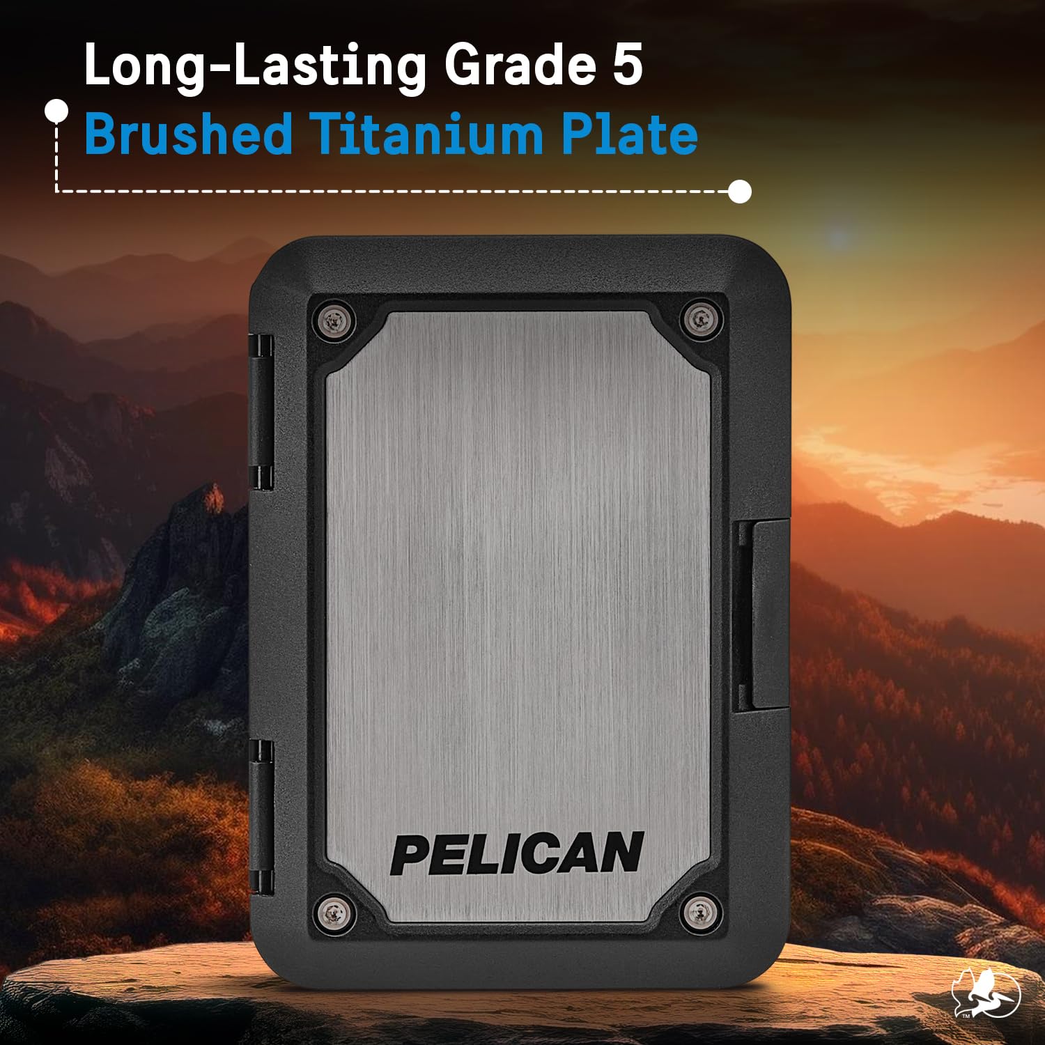 Pelican iPhone MagSafe Wallet with RFID Blocking - Military-Grade Snap-On Magnetic Phone Wallet for iPhone 16/15/14/13 Pro Max | Detachable Hard Case Card Holder for Cash & Credit Cards (Brushed Titanium) | Perfect for Travel, Work & Everyday Protection