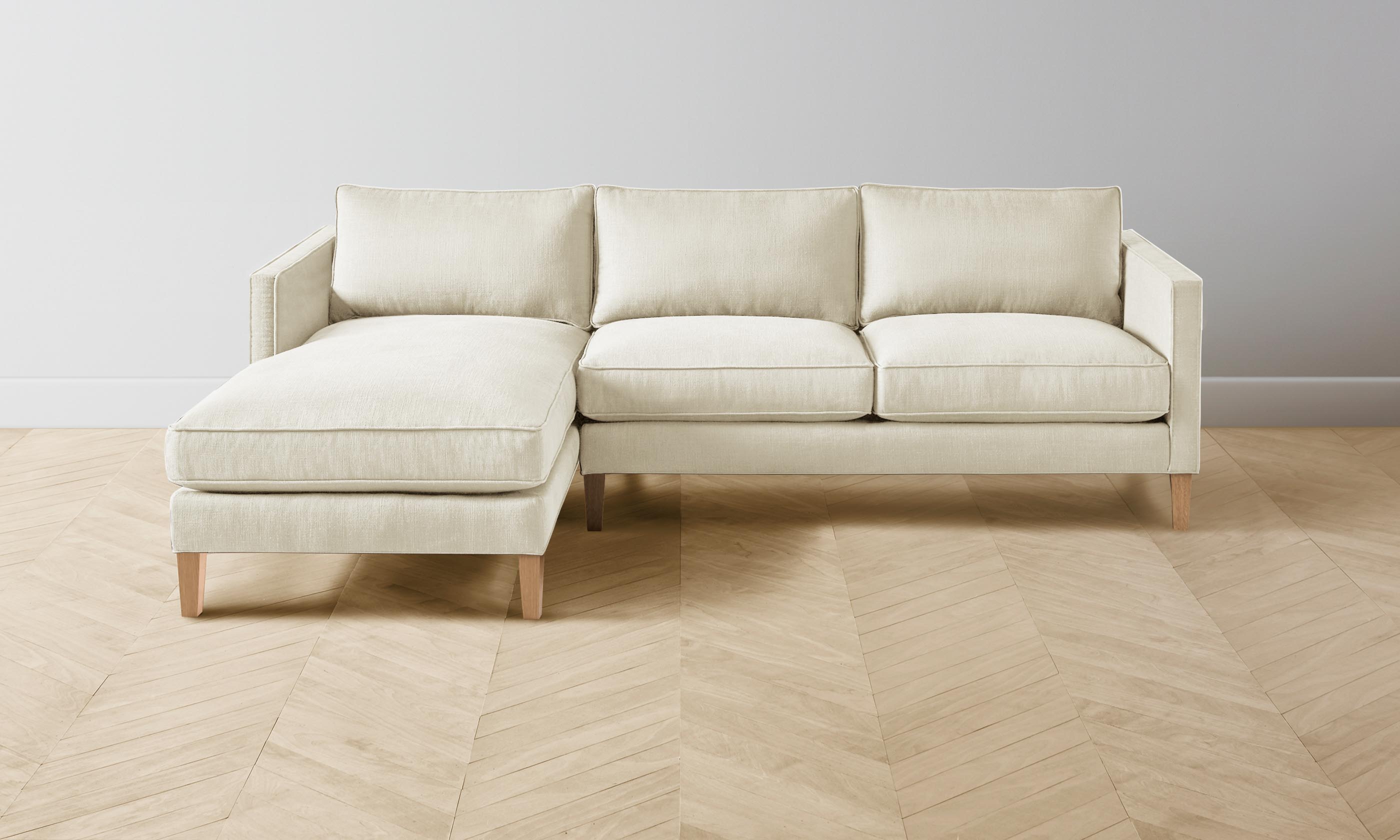 Crosby Sectional Sofa - Performance Linen Weave Fabric, Modern Prairie Style Living Room Furniture for Comfortable Lounging & Entertaining