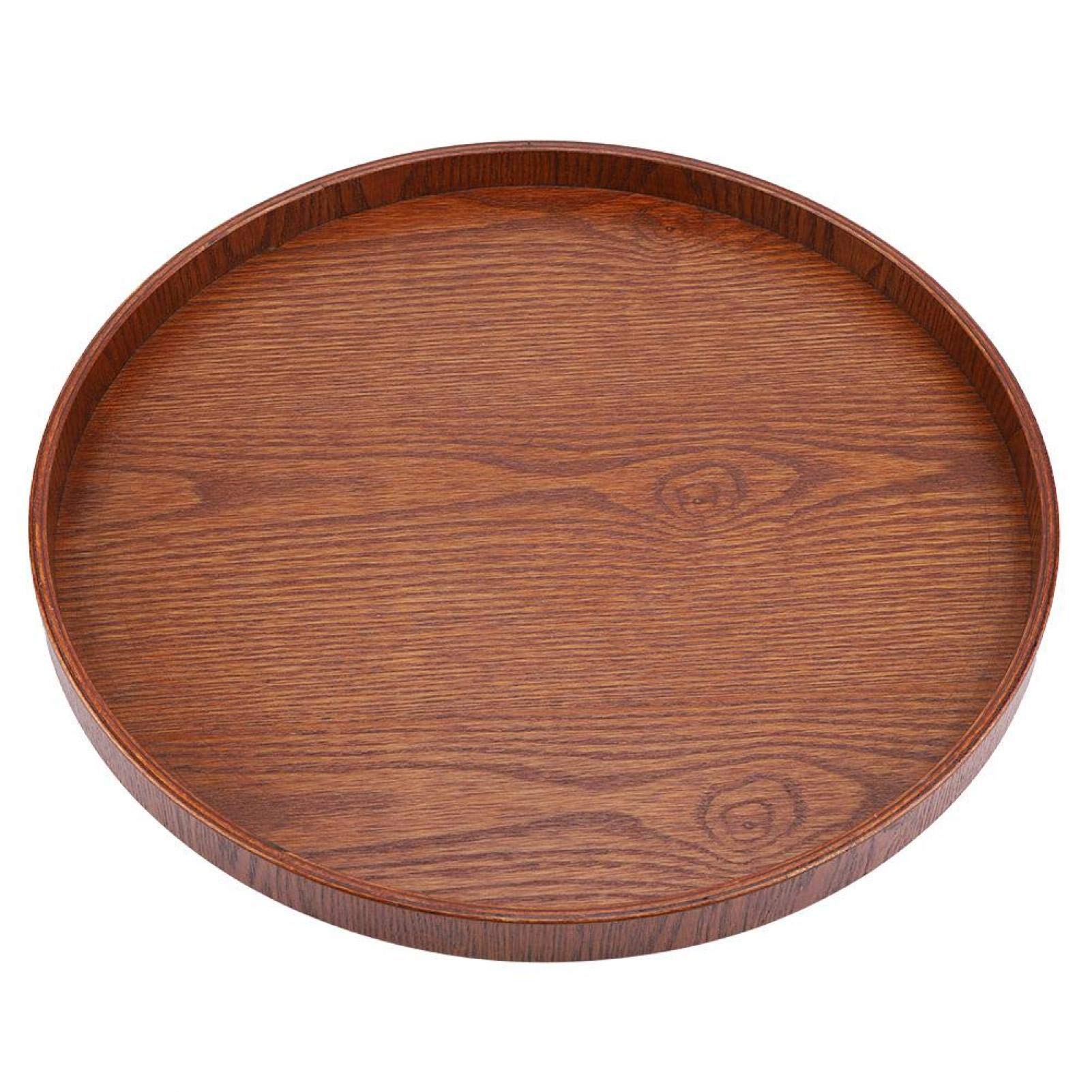 37.5cm Round Solid Wood Serving Tray - Elegant Tea Set, Dinner & Breakfast Platter for Fruits, Candies, Food - Perfect for Home, Restaurant & Party Serving (Natural Wood) | Ideal for Coffee Tables, Buffet Displays & Gift Giving