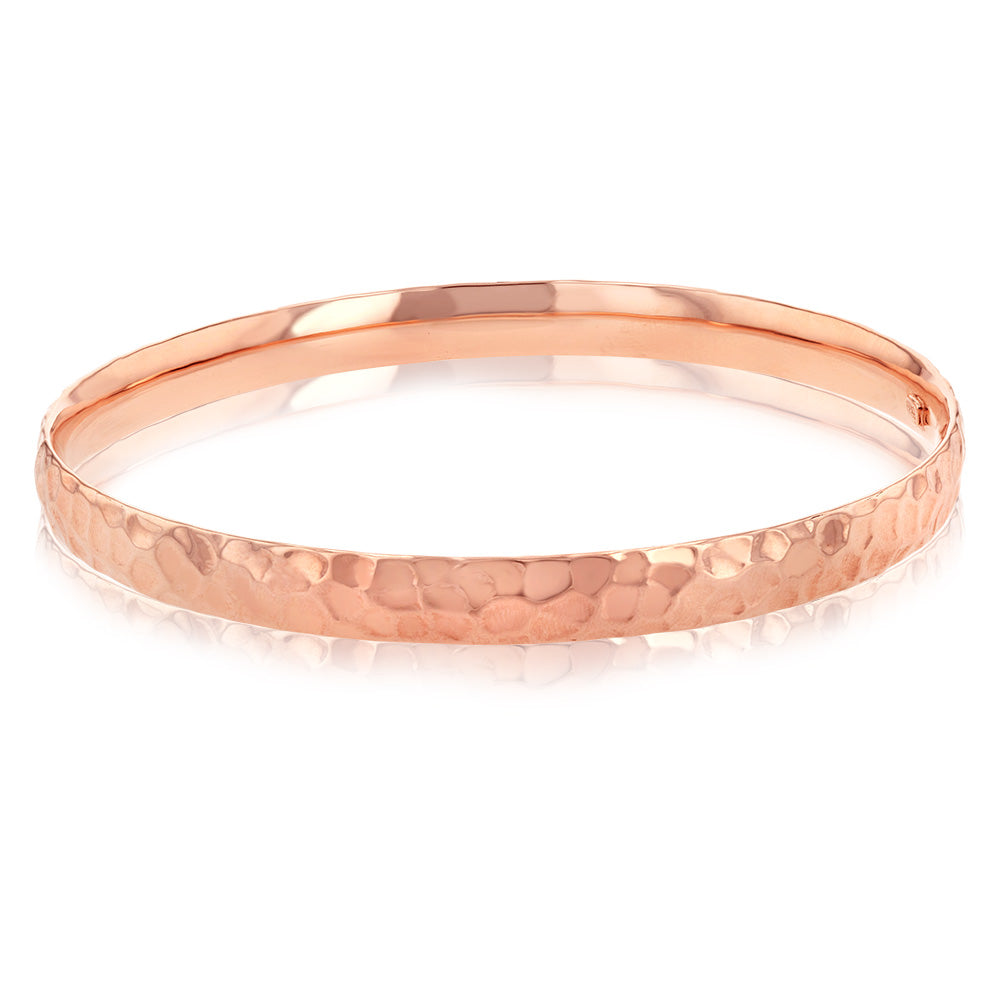 9ct Rose Gold Silver Filled Diamond Cut Bangle Bracelet for Women - Elegant Jewelry Gift for Wedding, Anniversary & Special Occasions