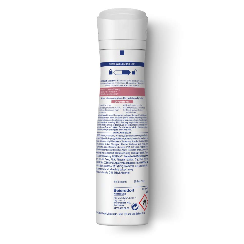 Nivea Women's Sensitive Deodorant Milk, 150ml - Gentle Protection for Daily Use & Sensitive Skin