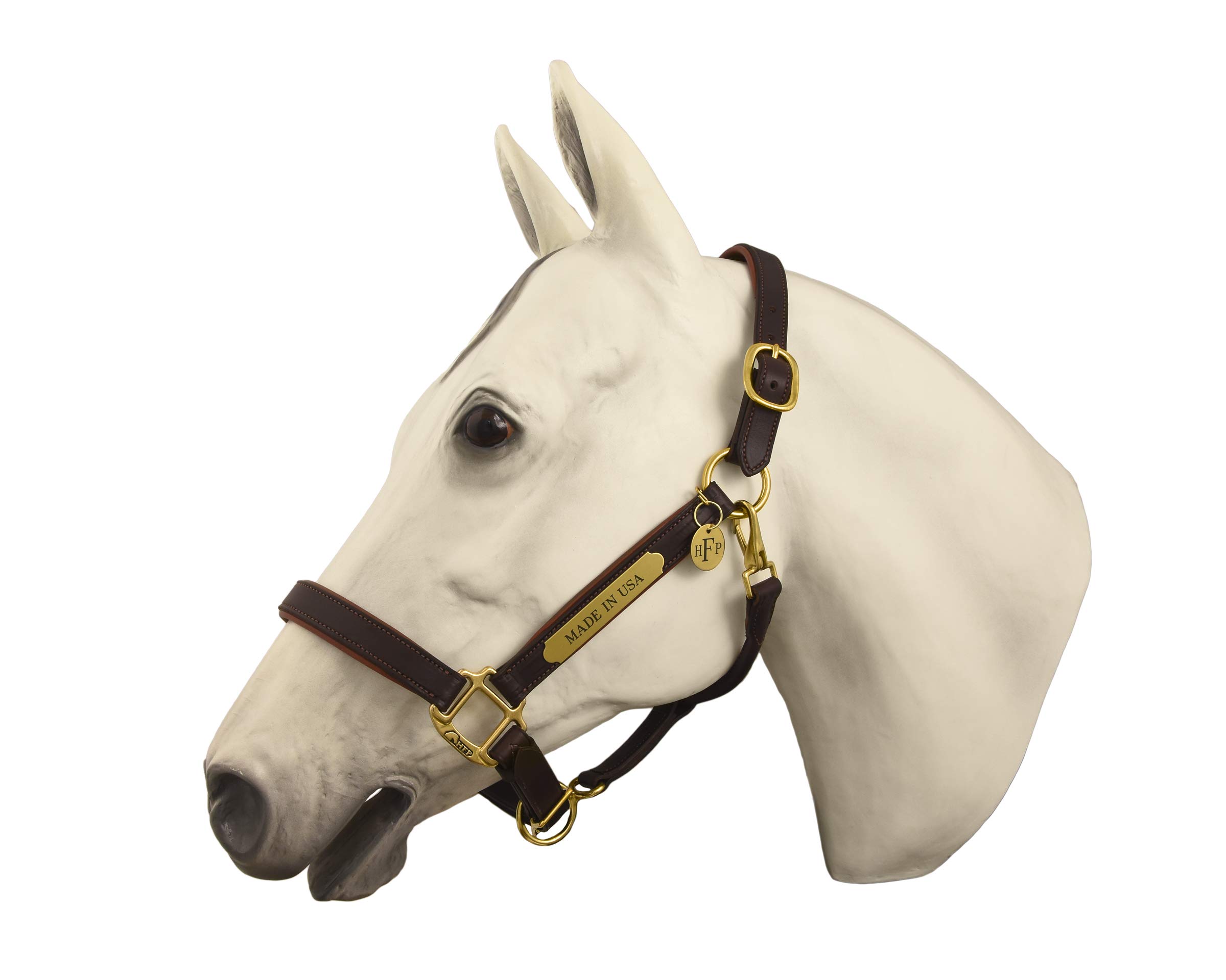 Premium Brown & Chestnut Padded Leather Horse Halter with Solid Brass Hardware - Custom Nameplate - Handcrafted in USA - Perfect for Training, Shows & Daily Horse Care