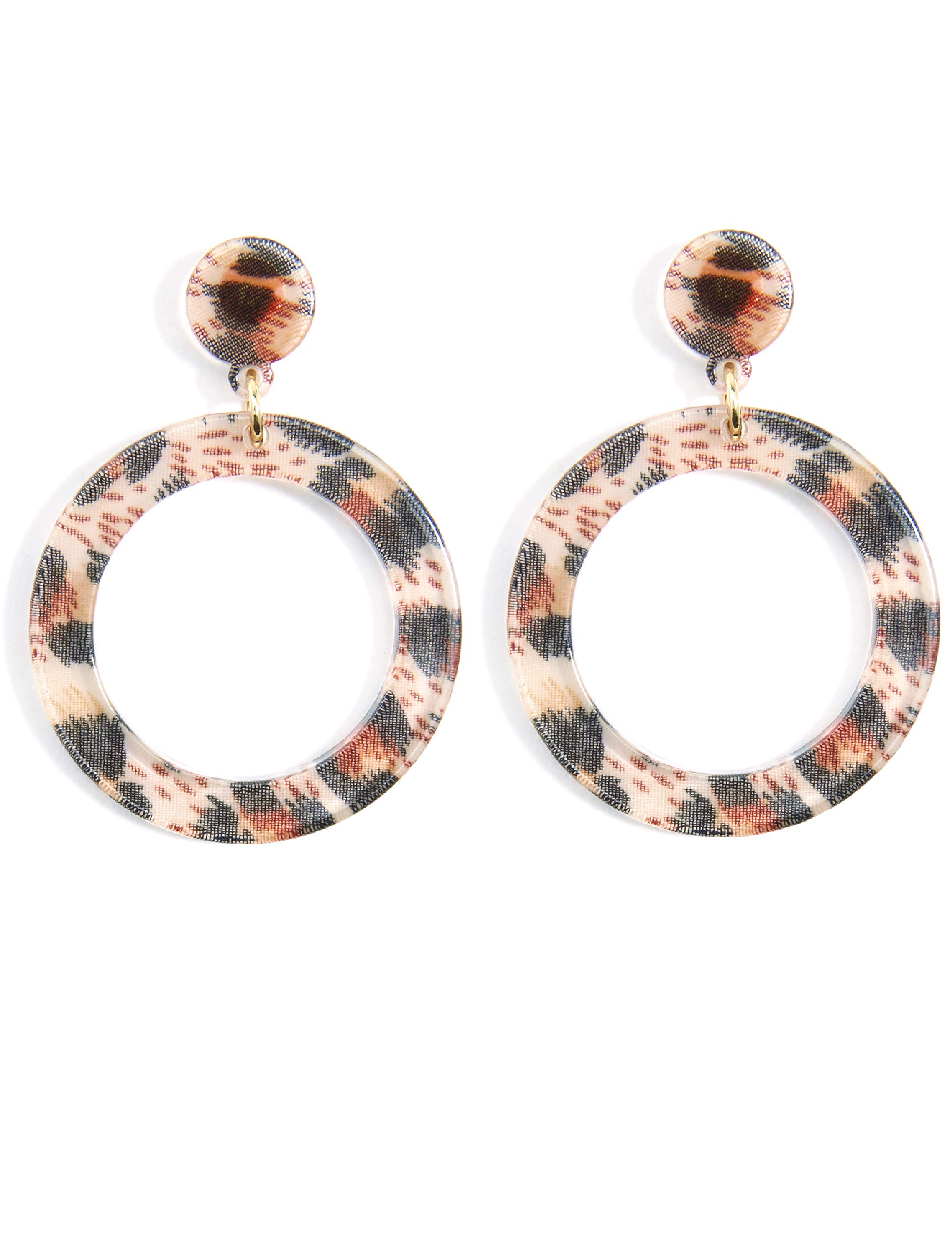 ZENZII Colorful Acrylic Resin Drop & Dangle Hoop Earrings for Women | Fashion Statement Jewelry for Parties, Weddings & Everyday Wear