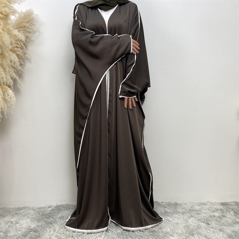 Elegant Bisht 2-Piece Abaya Set in Ash Gray - Modest Islamic Prayer Dress for Women | Perfect for Eid, Ramadan & Special Occasions