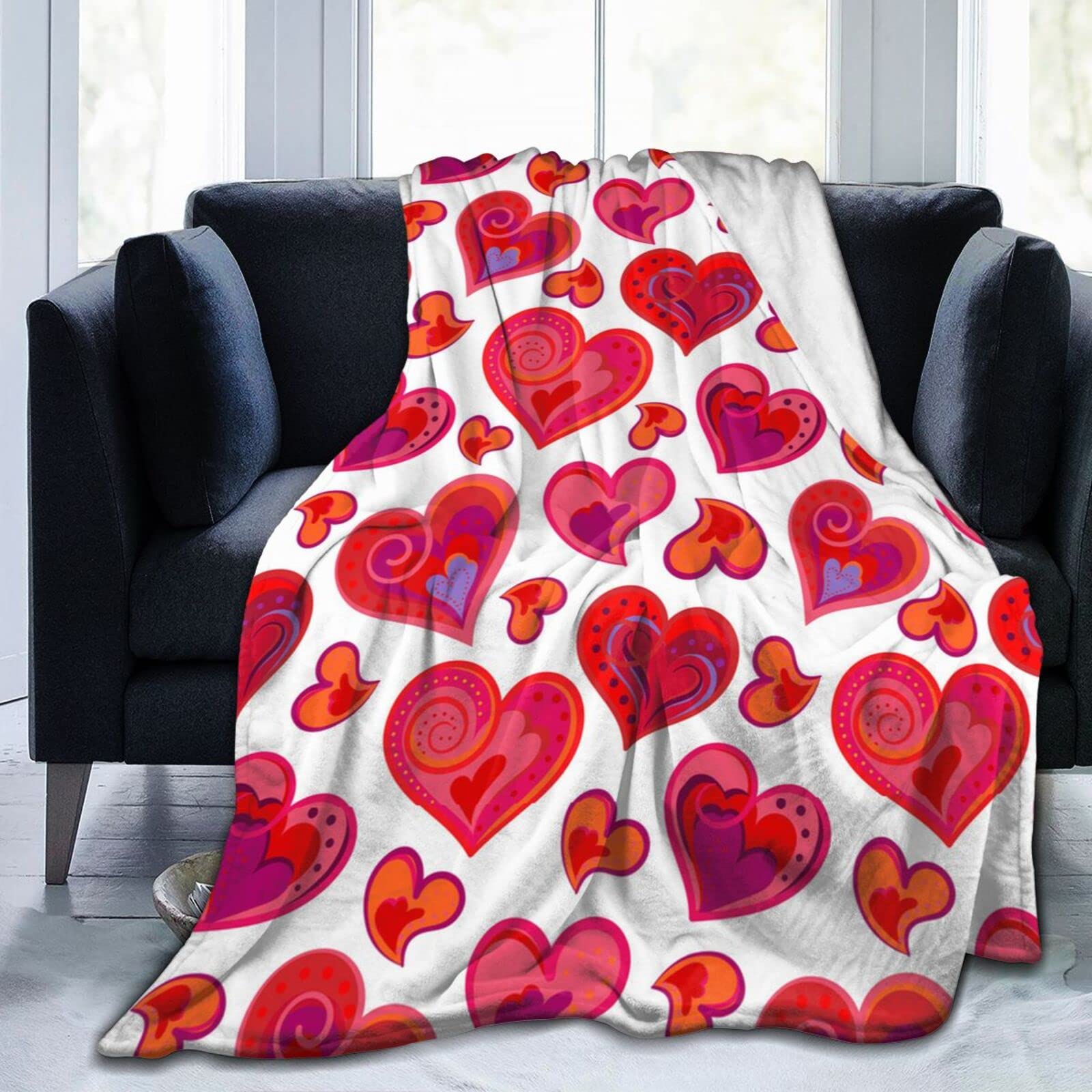 Valentine's Day Red Heart Fleece Blanket - 50