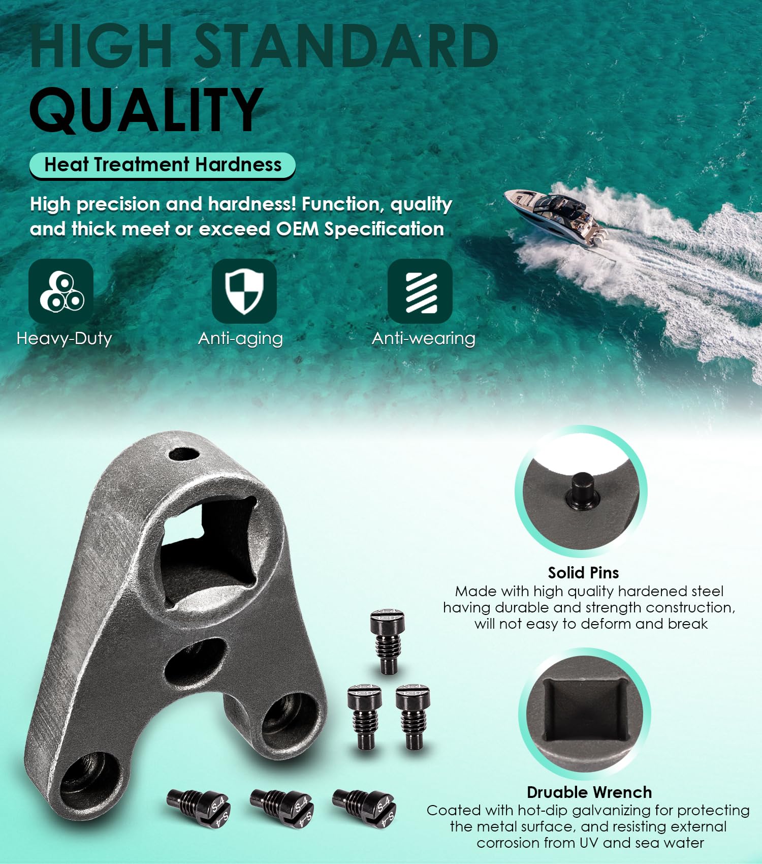 Trim Tilt Pin Wrench Set (MT0004, MT0006, MT0009) - Remove Hydraulic Cylinder Caps for Yamaha, Suzuki, Johnson, Evinrude & Honda Outboard Motors - Perfect for Marine Engine Maintenance & Boat Repair