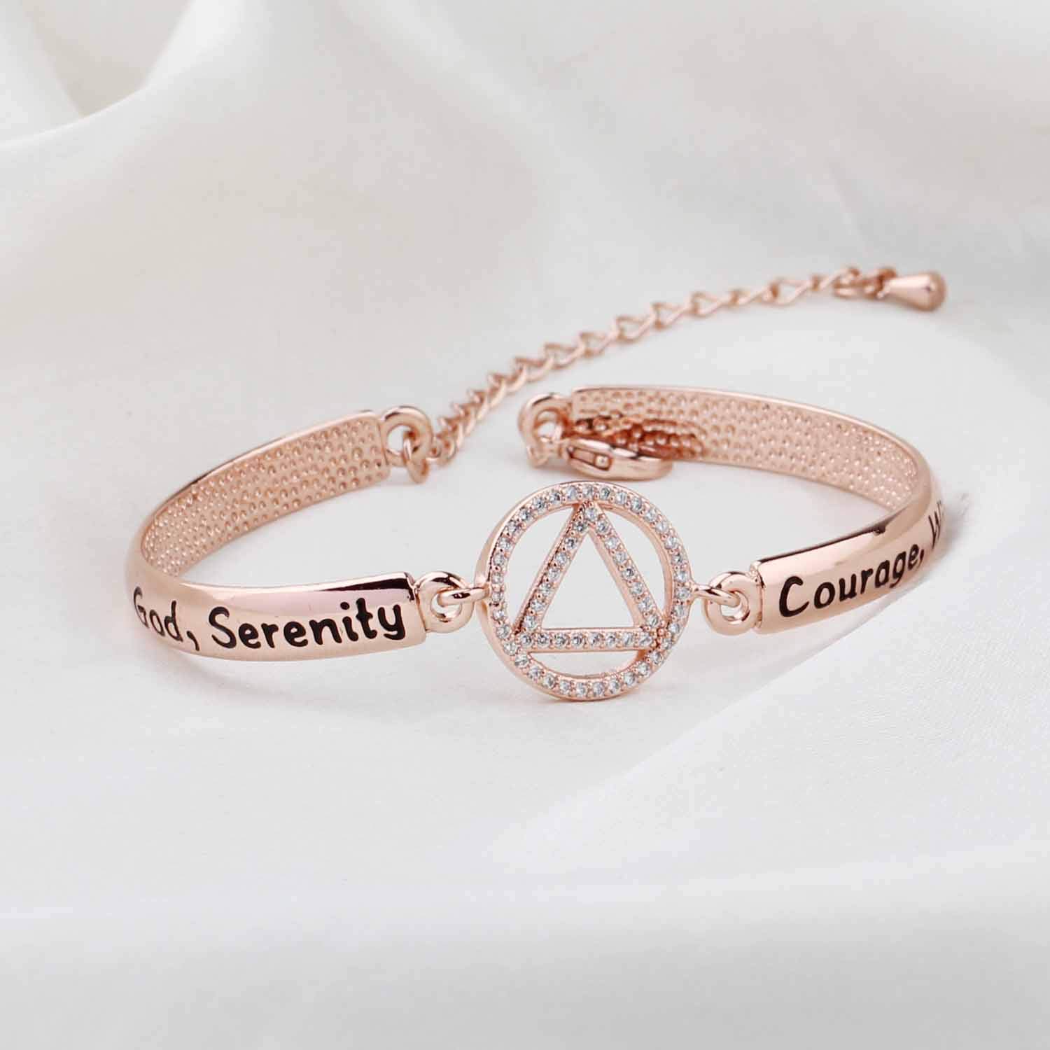 BNQL Serenity Prayer AA Recovery Bracelet - Inspirational Sobriety Gift with Courage & Wisdom Message - Perfect for 12-Step Meetings, Addiction Recovery & Spiritual Support