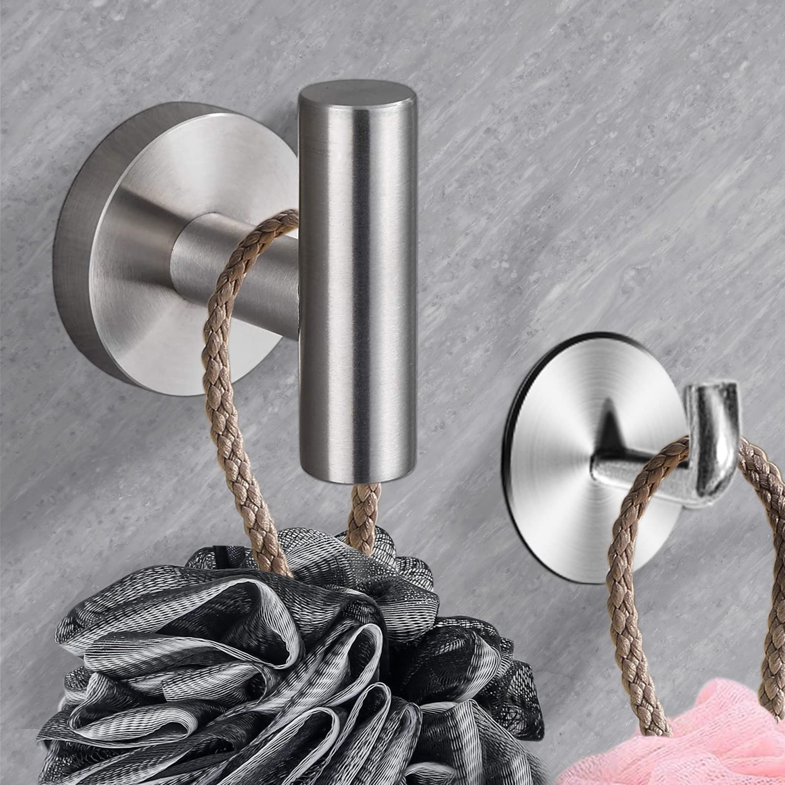 16 Inch Towel Bar Set - 10 Pack Bathroom Organizer with 2 Towel Bars, 4 Hooks, 2 Rings & 2 Toilet Paper Holders - Large Capacity for Towels & Accessories - Perfect for Bathroom, Spa & Laundry Room Organization