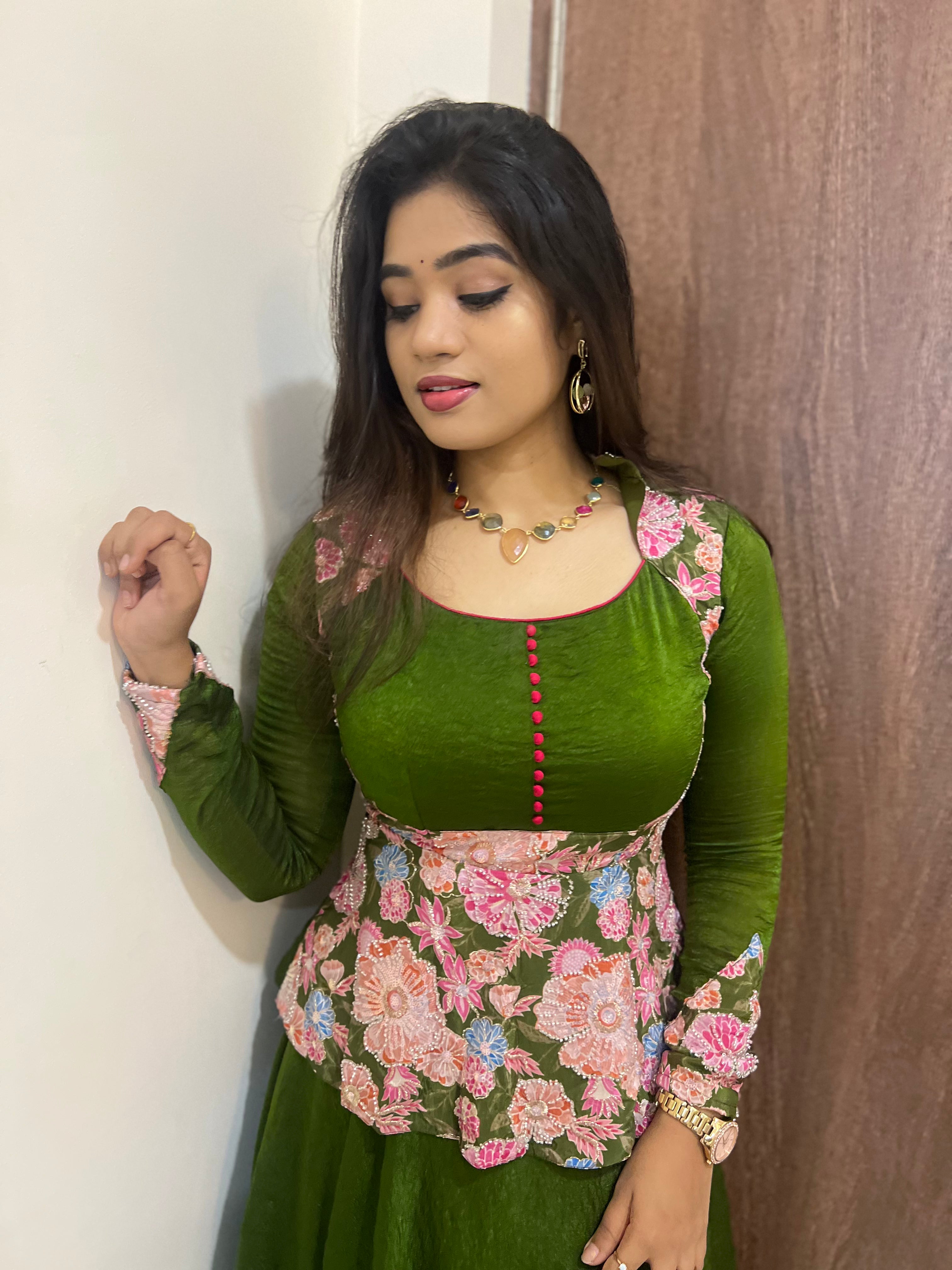 Amulya Premium Designer Peplum Top and Skirt Set for Women - Elegant Party Wear & Special Occasion Outfit | Perfect for Weddings, Cocktail Parties & Date Nights