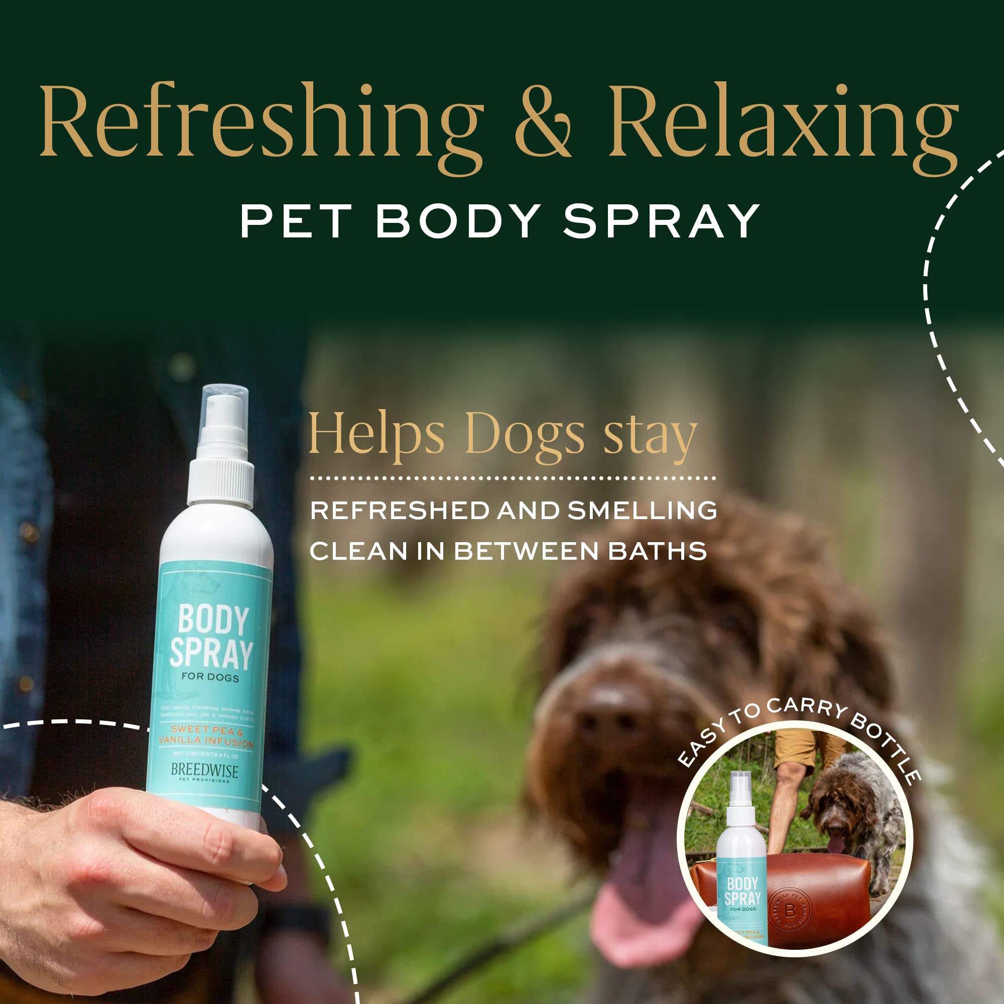 Long-Lasting Sweet Pea & Vanilla Dog Perfume Spray - 8 fl oz Refreshing Pet Cologne for Daily Use, Grooming & Special Occasions