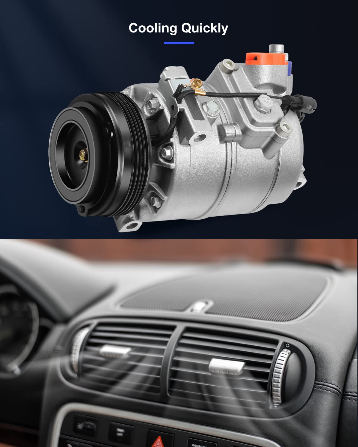 ECCPP AC Compressor Replacement for BMW X5 3.0L 2003-2006 Models - High Performance Air Conditioning Compressor Part# CSV717 - Perfect for Summer Cooling & Auto AC System Repair