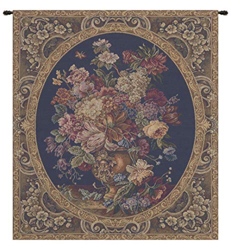 Floral Composition In Vase Dark Blue