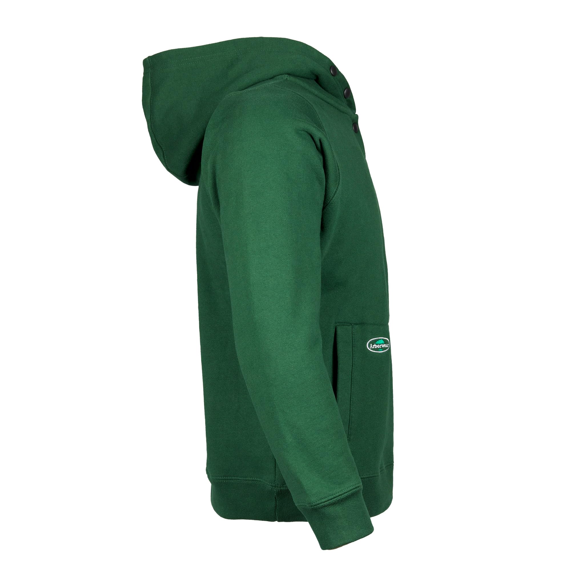 Arborwear Men's Heavyweight Double-Thick Hooded Pullover Sweatshirt - Snap Neck Collar & Handwarmer Pouch for Outdoor Work, Hiking & Cold Weather