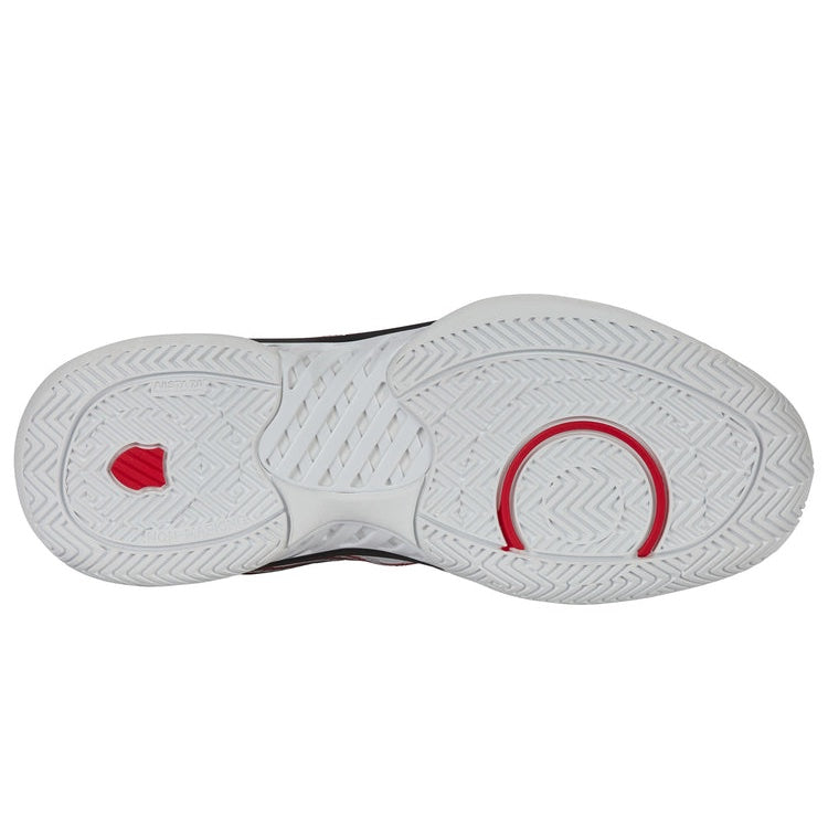 K Swiss Hypercourt Express 2 Wide Men's Tennis Shoes - White/Black/Red 6806 140 | Breathable Comfort for Court Play & Casual Wear