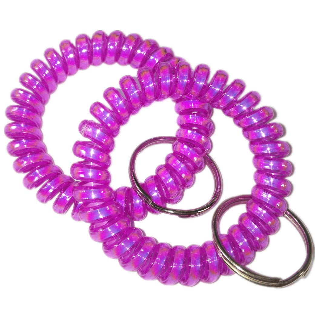 Flexible Soft Plastic Spiral Wrist Keychain Holder - 7 Pack Coil Band for Keys, Phone, ID Badge - Perfect for Gym, Office, Travel & Outdoor Activities