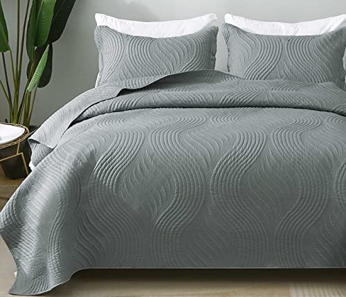 Grey - King /Cal King (106x96 Inch)+2 Shams （20 X36 Inch)