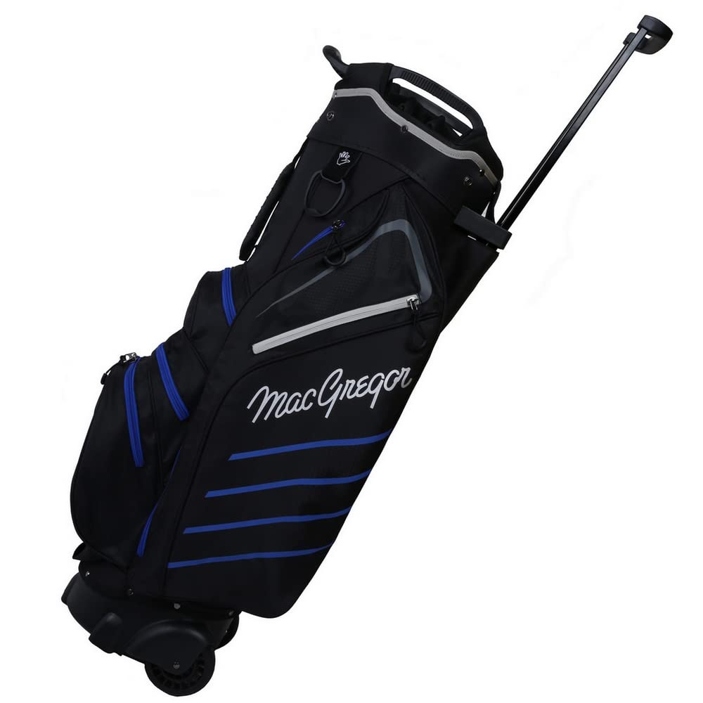 Premium MacGregor Golf VIP Cart Bag with Built-in Wheels & Handle - 14-Way Divider Top for Organized Clubs - Perfect for Golf Course & Driving Range Use