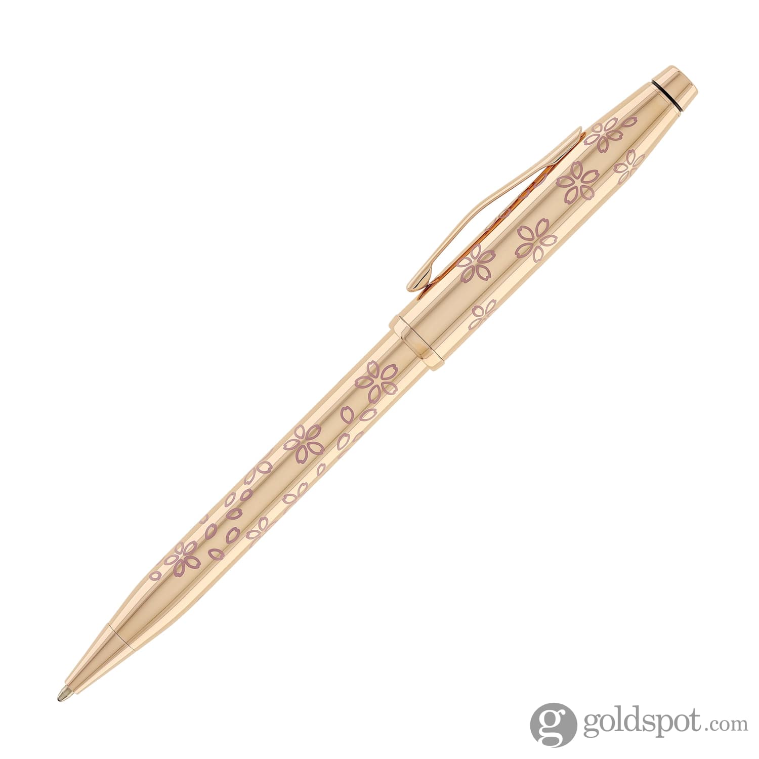 Cross Century II Cherry Blossom Ballpoint Pen - Rose Gold Plated with Matching Trim | Elegant Writing Instrument for Office, Gifts & Special Occasions