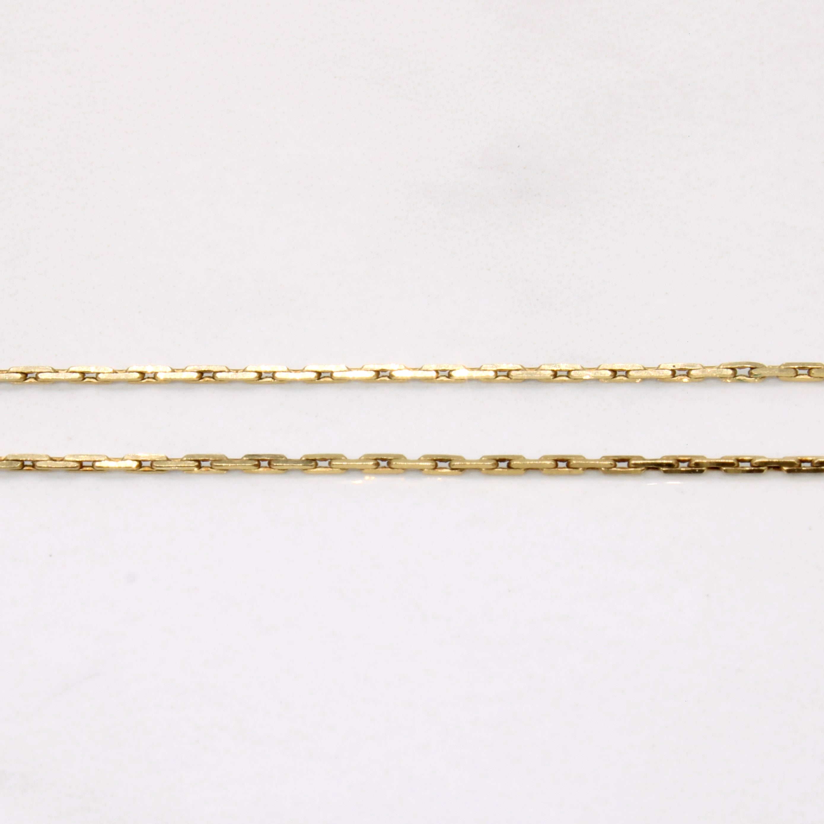 10K Yellow Gold Rectangle Link Chain Necklace for Women - 18 Inch Solid Gold Cuban Chain - Perfect for Layering, Everyday Wear & Special Occasions