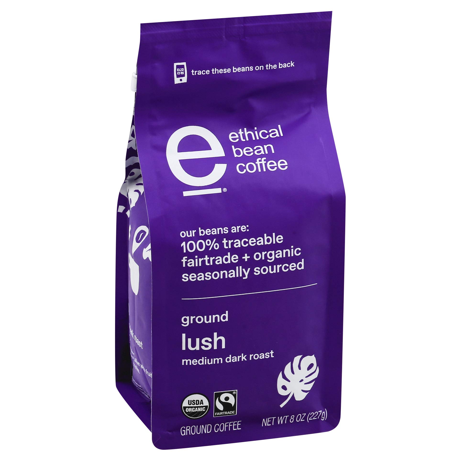 Fairtrade Organic Arabica Coffee - Medium Dark Roast Ground Beans (8 oz) for Home Brewing