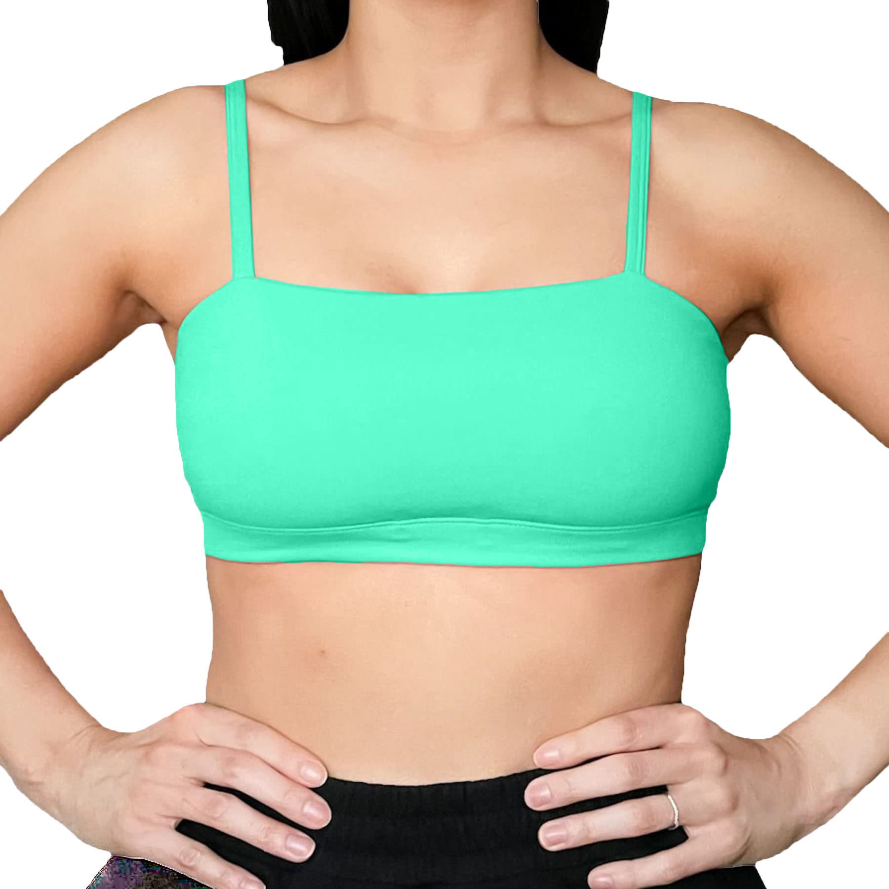 Aoxjox Women's Workout Bandeau Sports Bra - Seamless Yoga Crop Top for Running, Fitness & Training - Breathable Gym Activewear for Yoga, Pilates & High-Intensity Workouts