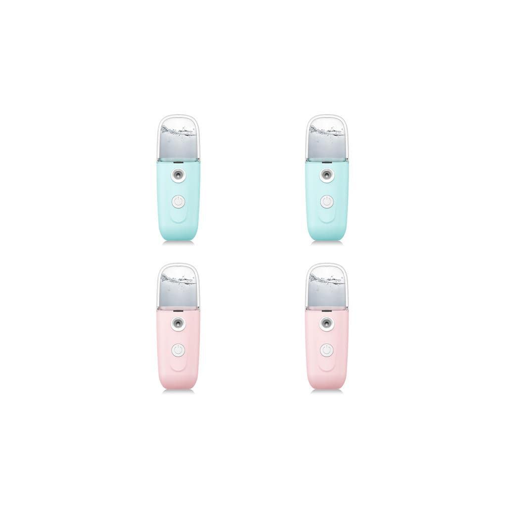 IOIUSKKU 4 Pack Portable USB Facial Mist Sprayer - 35ml Deep Moisturizing Humidifier for Women | Rechargeable Face Steamer & Skin Care Tool | Perfect for Travel, Office & Home Beauty Routine