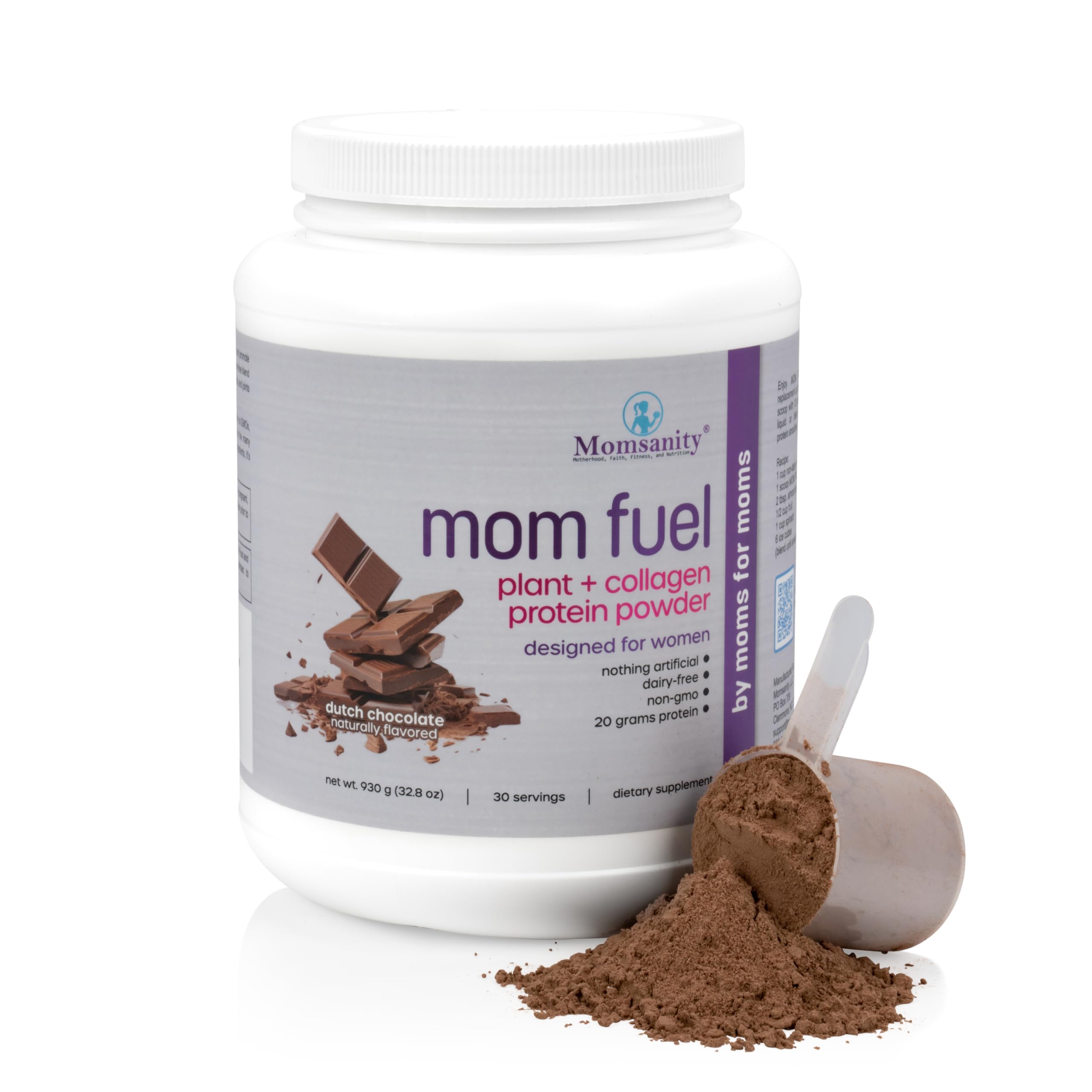 Plant-Based Dairy-Free Protein Powder for Women - 20g Vegan & Collagen Protein Blend | Dutch Chocolate Flavor | Meal Replacement Shake for Weight Loss & Muscle Recovery | Perfect for Post-Workout & Busy Mornings