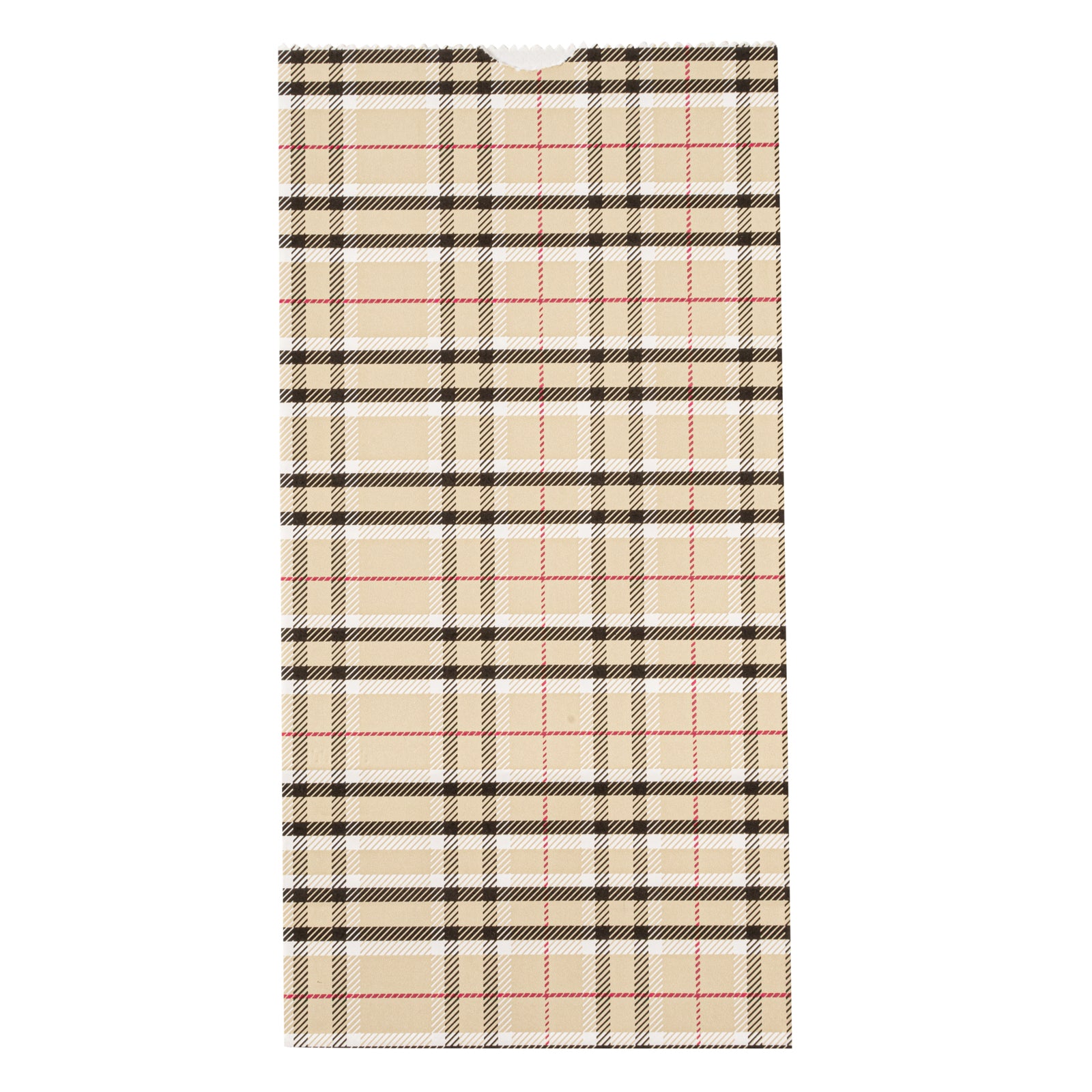 Premium Plaid Paper Bags 2 lb Capacity - 4.25 x 2.25 x 8.5 Inches - Pack of 100 | Eco-Friendly Gift Bags for Parties, Weddings & Retail Packaging