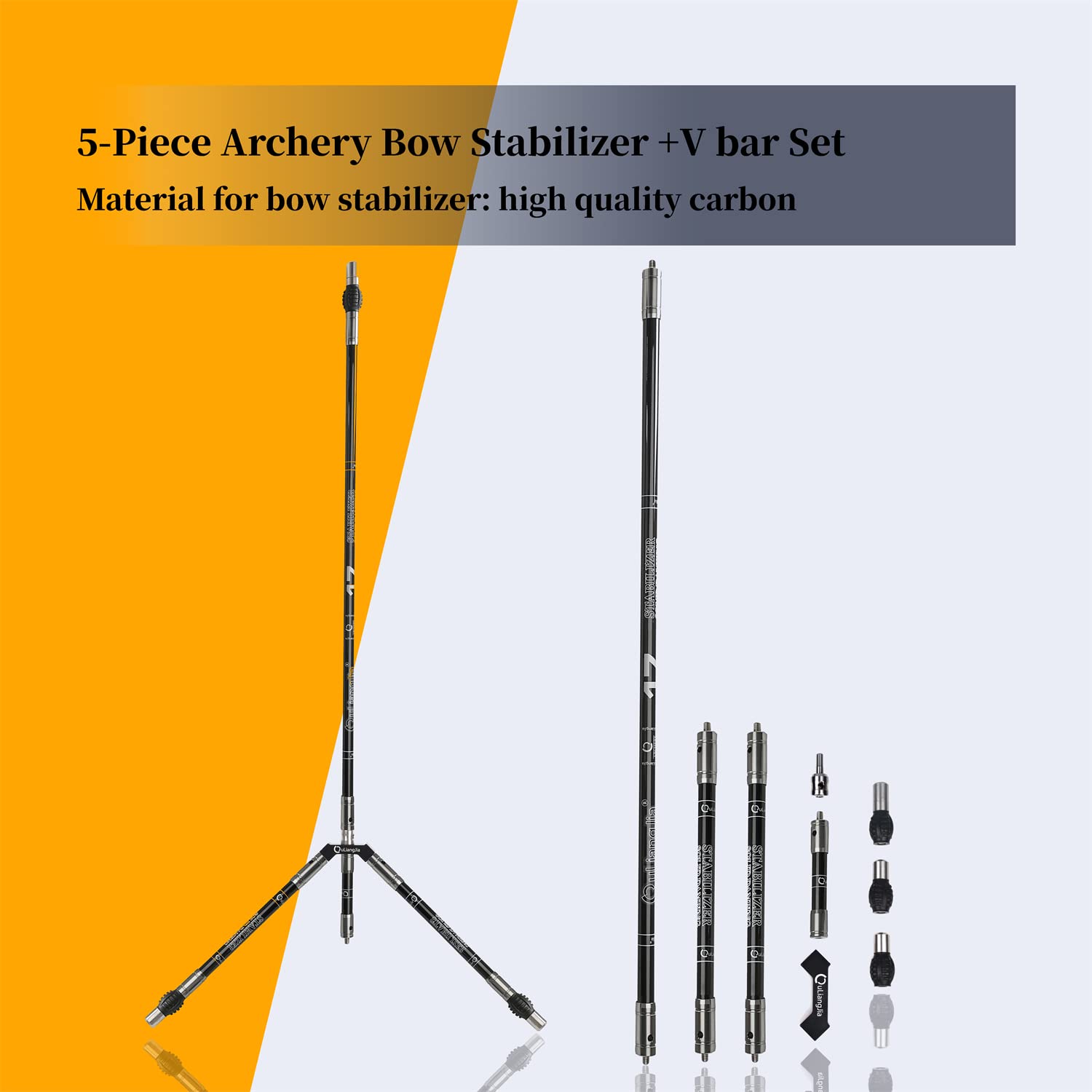 Carbon Fiber Recurve Bow Stabilizer Set - Lightweight Archery Stabilizer Extension Rod for Improved Accuracy | Perfect for Target Practice & Hunting