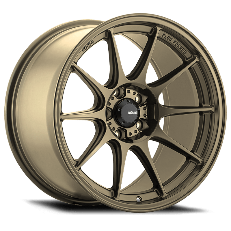 Konig Dekagram 18x9.5 Alloy Wheels 5x114.3 Bolt Pattern +35 Offset Gloss Bronze Finish - Perfect for JDM, Tuner & Performance Cars