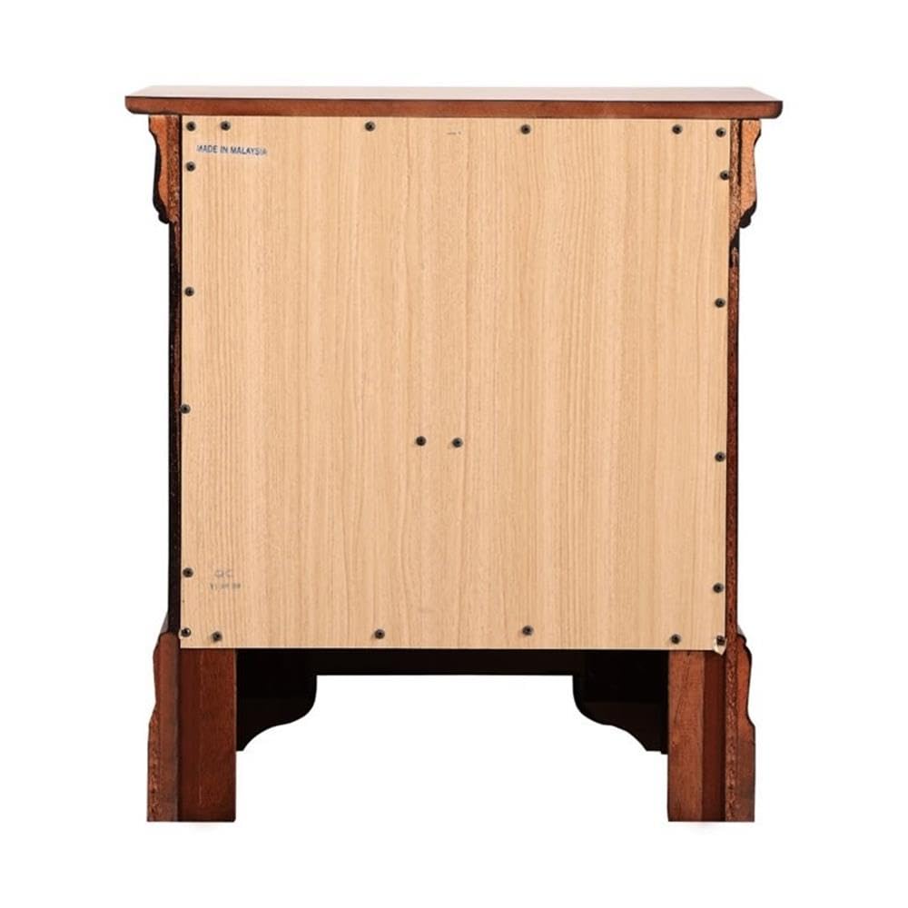 Glory Furniture Louis Phillipe 2-Drawer Cherry Nightstand - Classic Bedside Table for Bedroom Decor & Storage