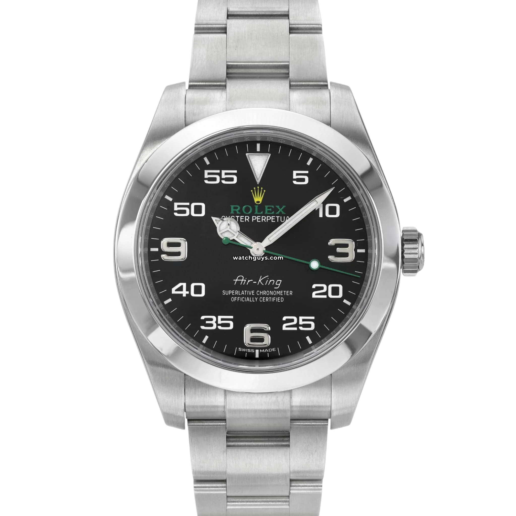 Rolex Air King 116900 Black Dial Stainless Steel Men's Watch - Luxury Timepiece for Business, Travel & Special Occasions