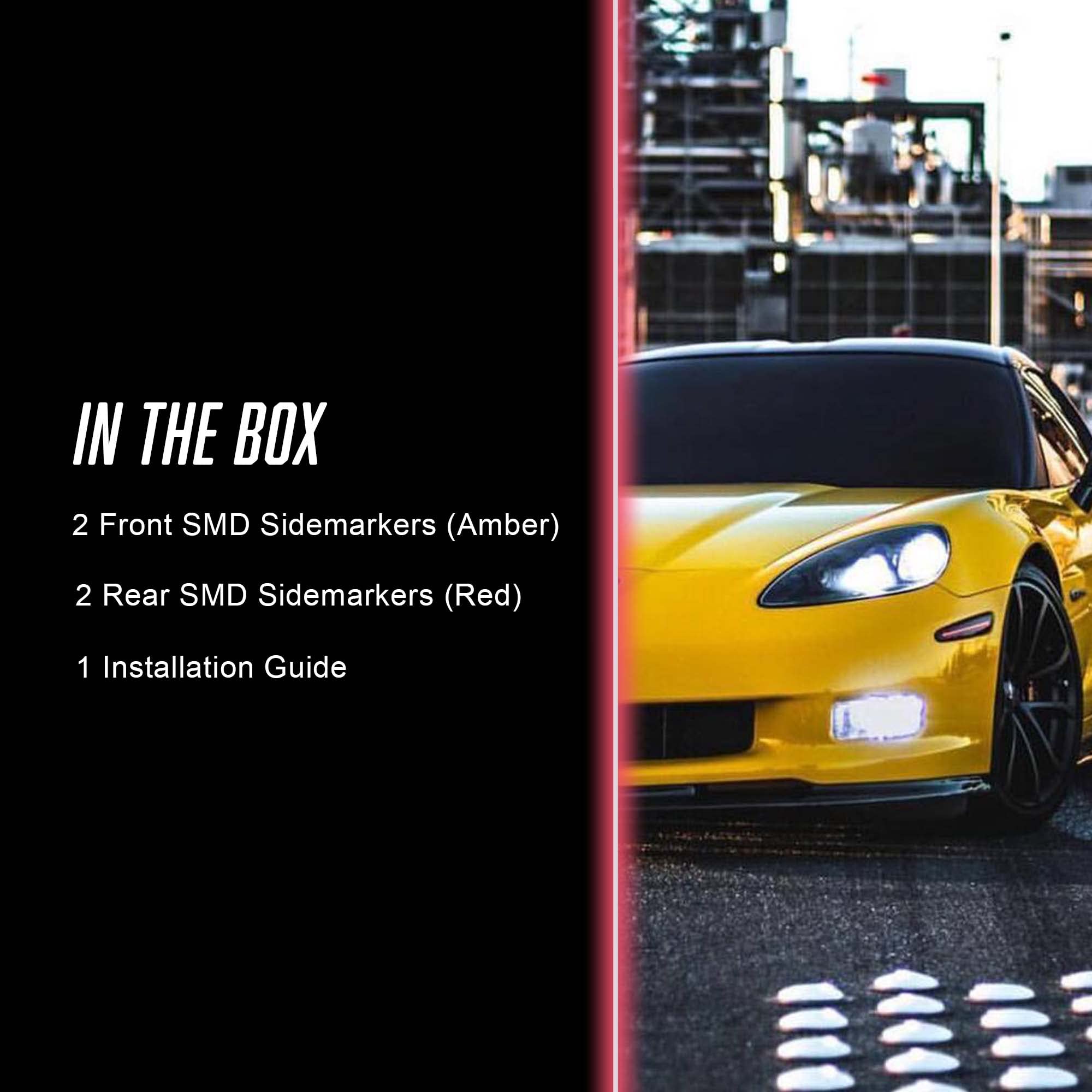 ORACLE LIGHTING LED Concept Sidemarker Set for 2005-2013 Chevy Corvette C6 | Clear SMD Side Markers (Part #3150-019) | Enhanced Visibility & Style for Night Driving & Car Shows