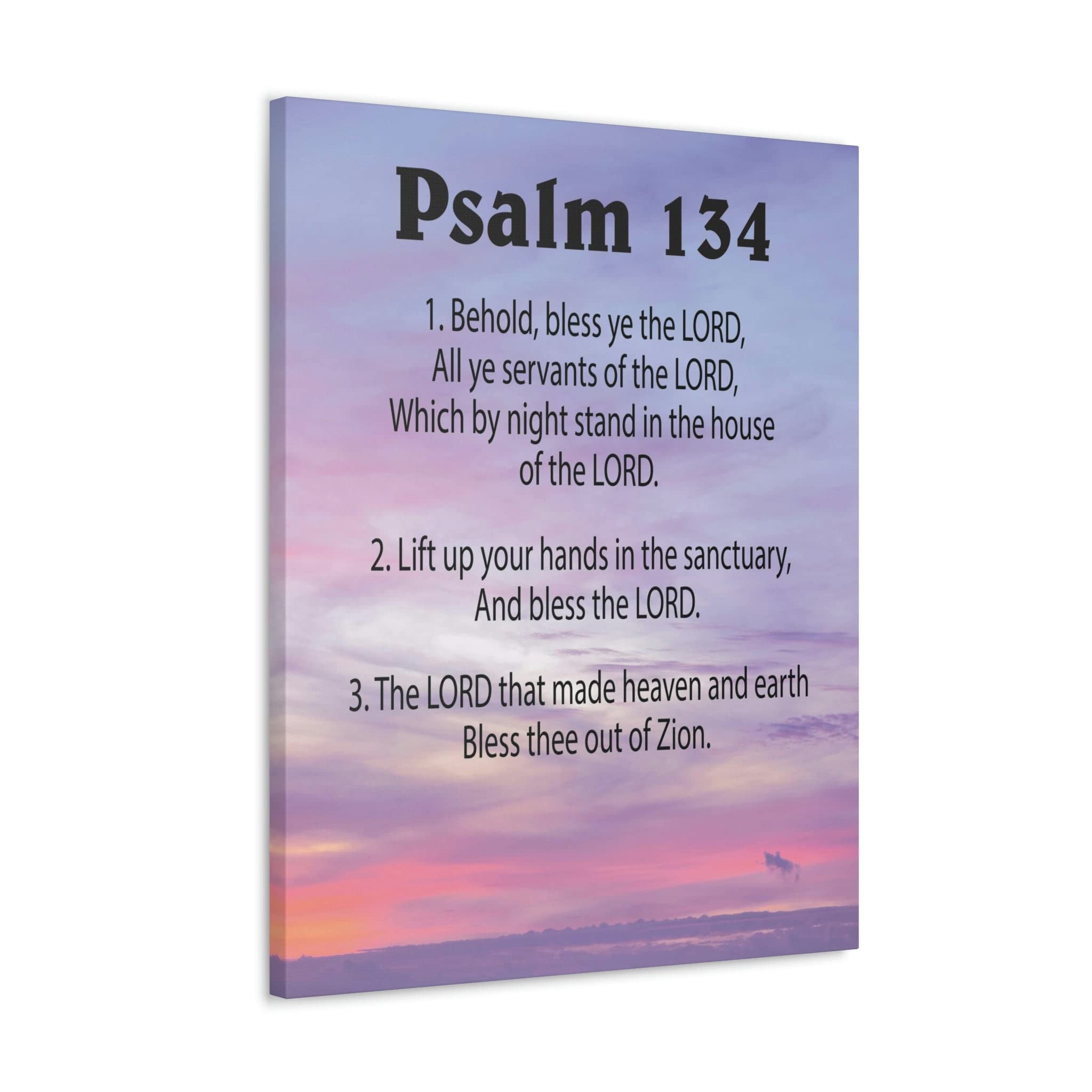 Christian Wall Art Canvas - Bible Verse Psalm 134 House of The Lord - Inspirational Scripture Home Decor for Living Room, Bedroom & Church