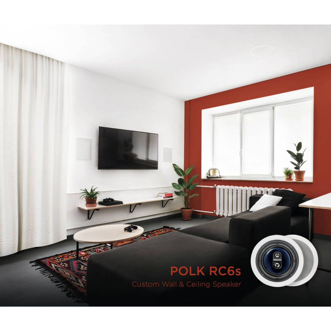 Polk Audio RC6S 6.5-Inch In-Ceiling Stereo Speaker - Premium Sound for Home Theater & Surround Sound Systems | Perfect for Living Rooms, Bedrooms & Home Entertainment Spaces