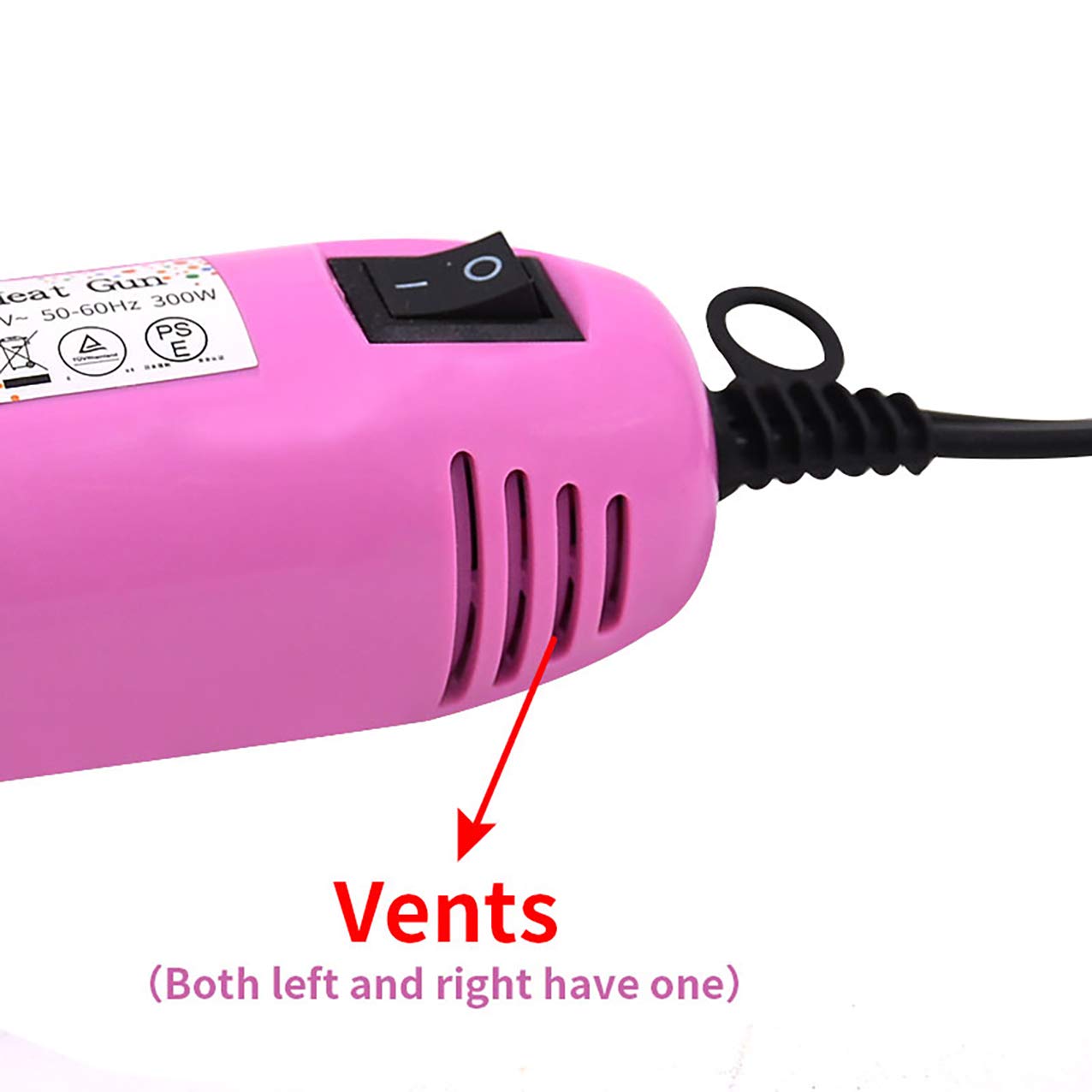 300W Mini Heat Gun for Crafts - 6.6ft Cable Electric Heating Tool for Resin, Acrylic Paint Drying, DIY Projects - Multi-Purpose Nozzle (Rose Color) - Perfect for Jewelry Making, Shrink Wrapping & Home Repairs